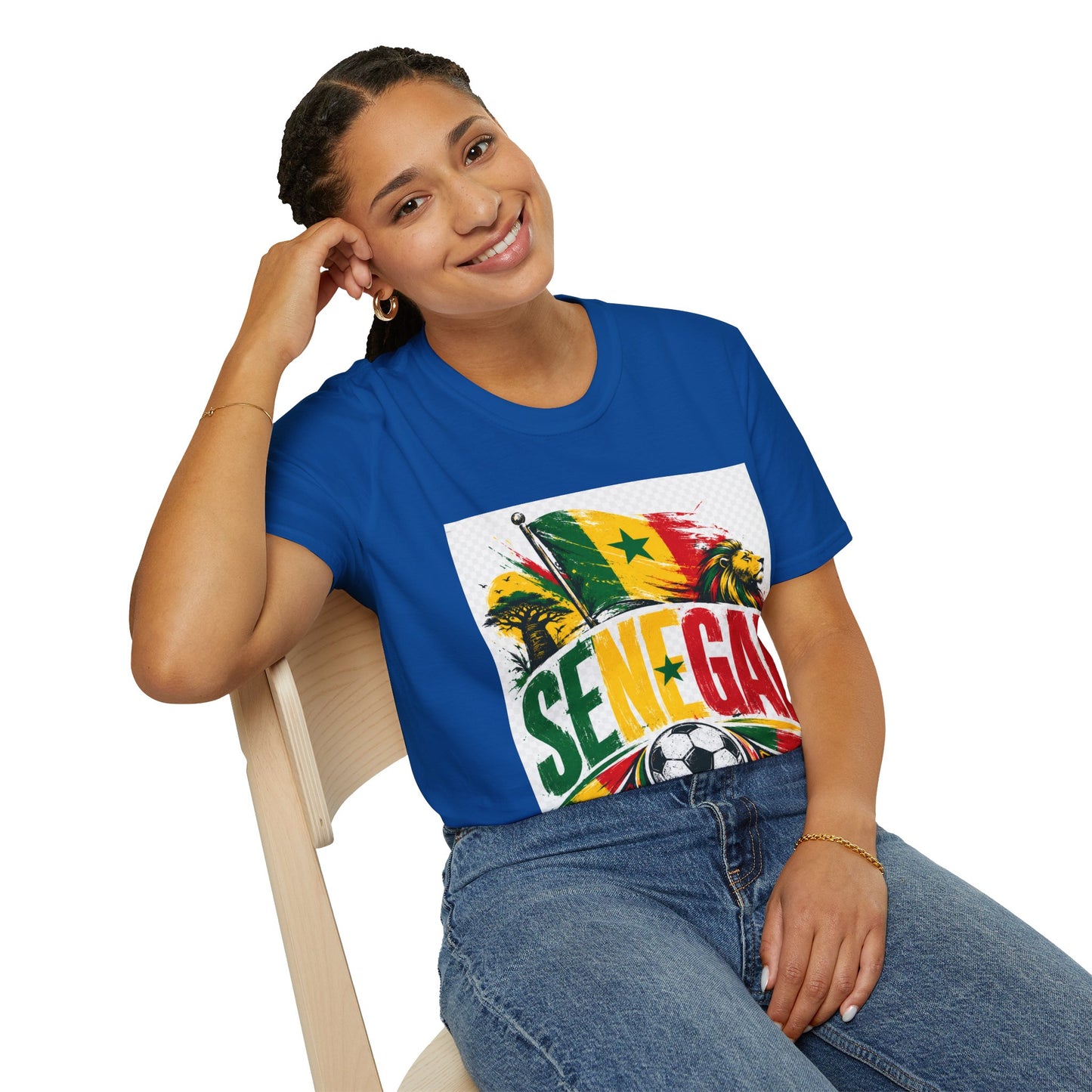 Senegal Flag Soccer T-Shirt — Lion & Football Pride Tee