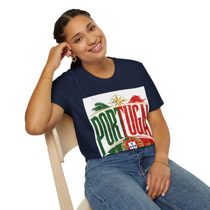 Portugal Vintage Compass T-Shirt — Retro Portuguese Flag Travel Tee