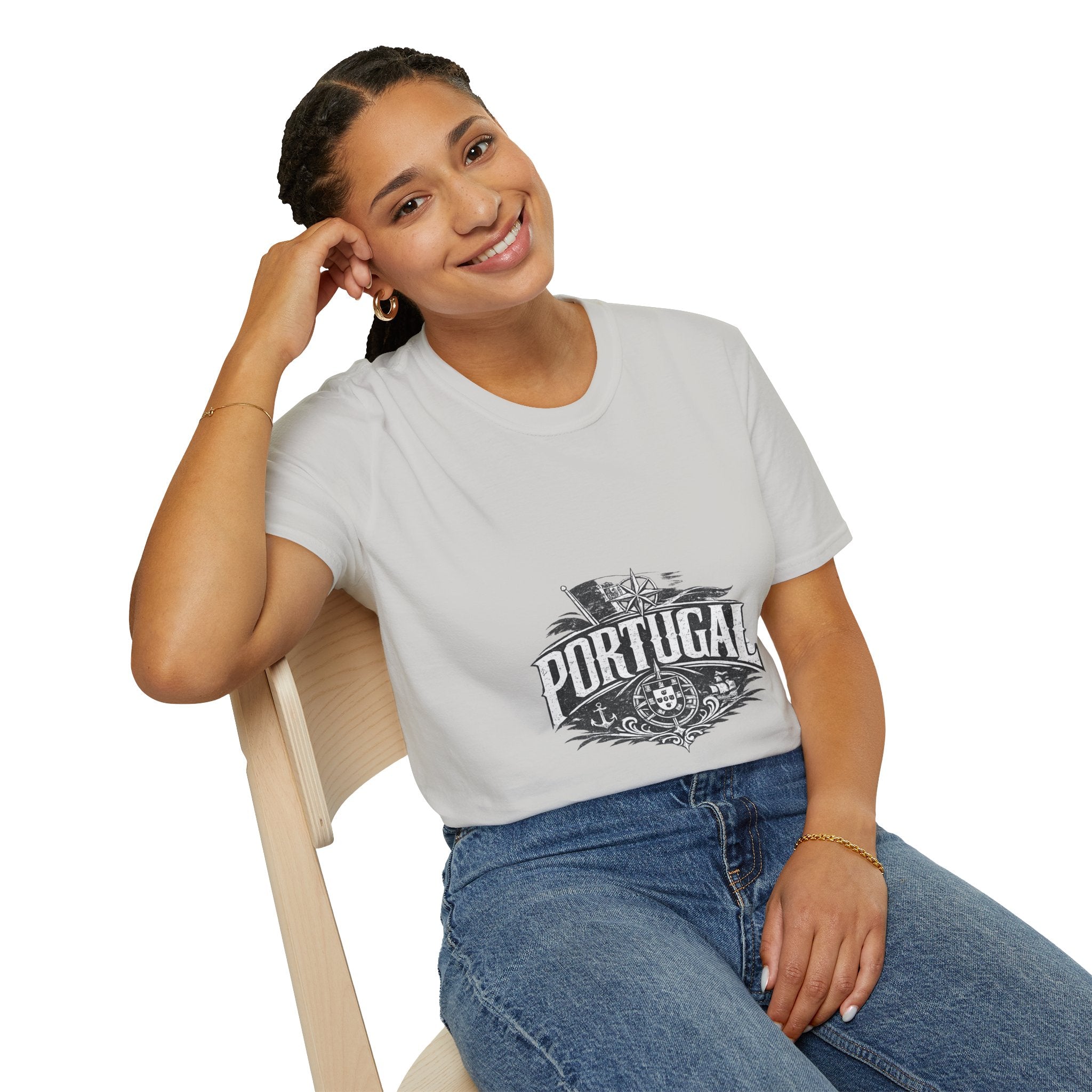 Portugal Vintage Compass T-Shirt — Nautical Travel Souvenir