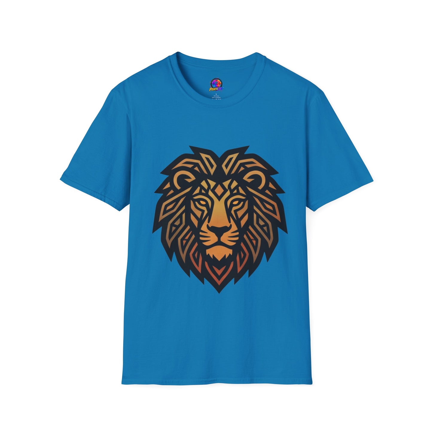 Lion Head T-Shirt — Geometric Tribal Lion Graphic Tee