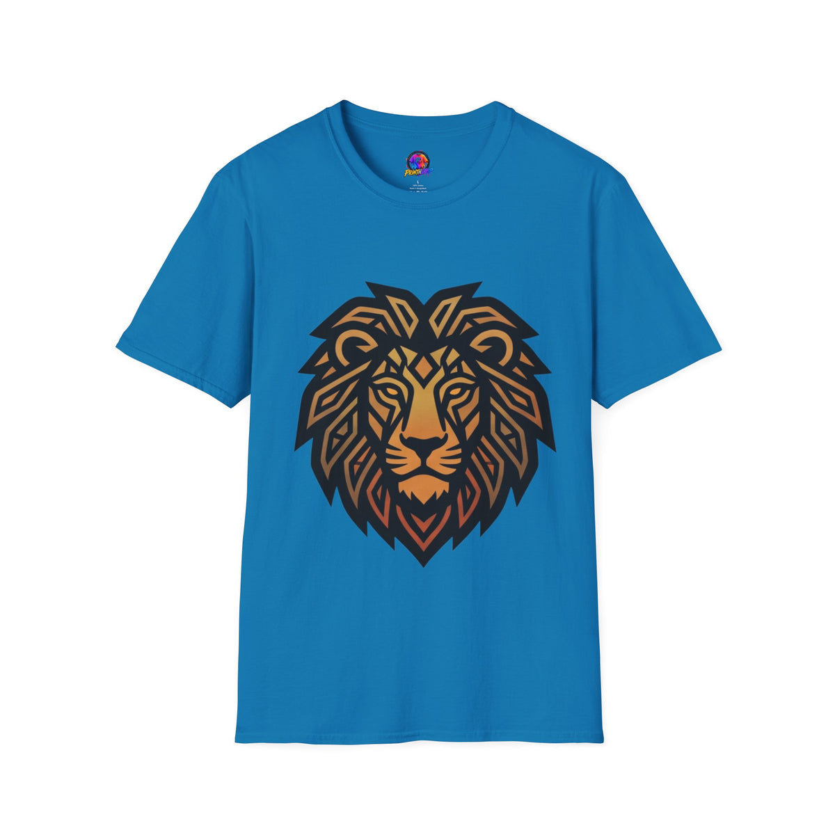 Leo Zodiac Lion Head T-Shirt — Geometric Tribal Lion Graphic Tee