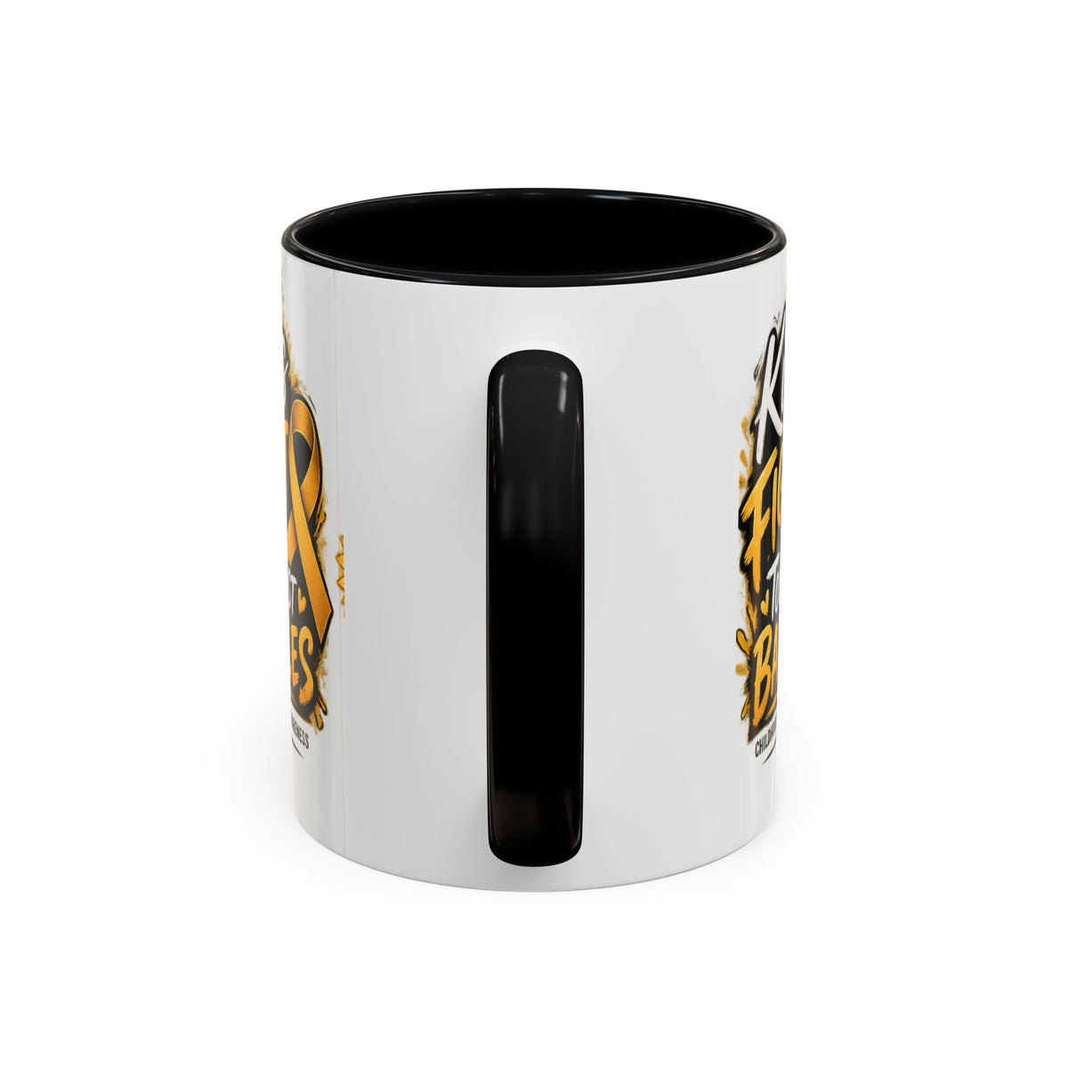 Kids Fight The Toughest Battles Accent Coffee Mug — Childhood Cancer Awareness 11/15oz