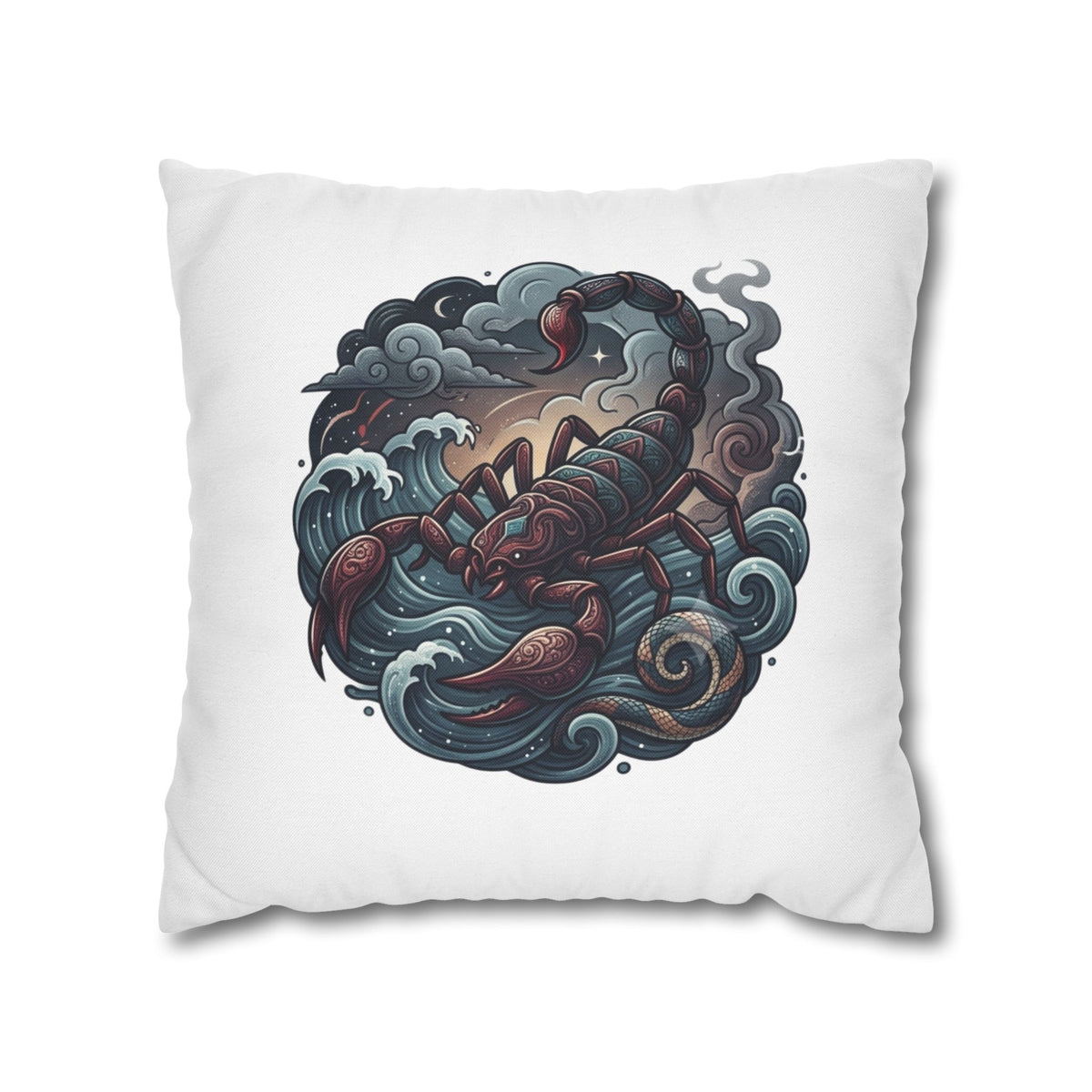 Scorpion Wave Decorative Pillowcase — Zodiac Scorpio Throw Pillow Cover