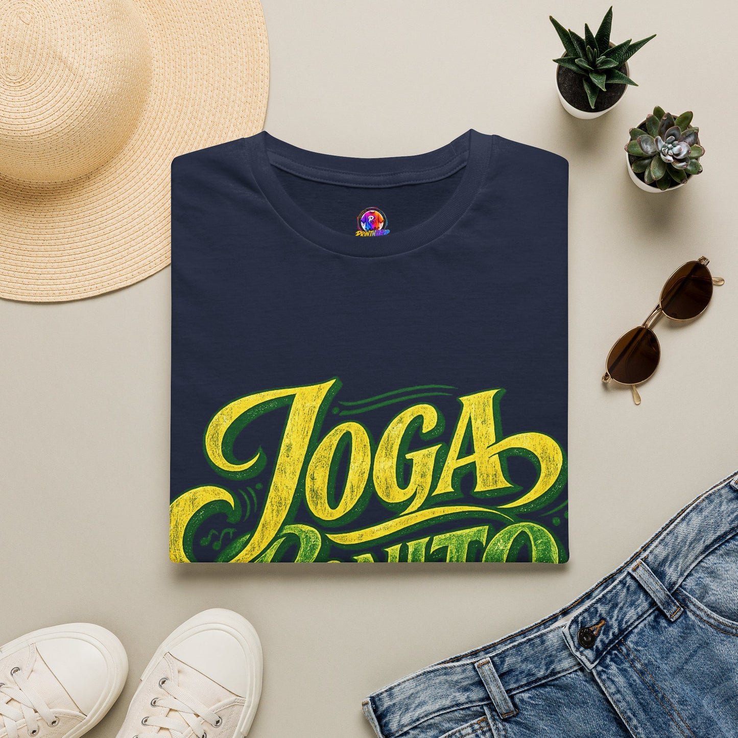 Brazil T-Shirt — 'Joga Bonito' Vintage Soccer Script Tee
