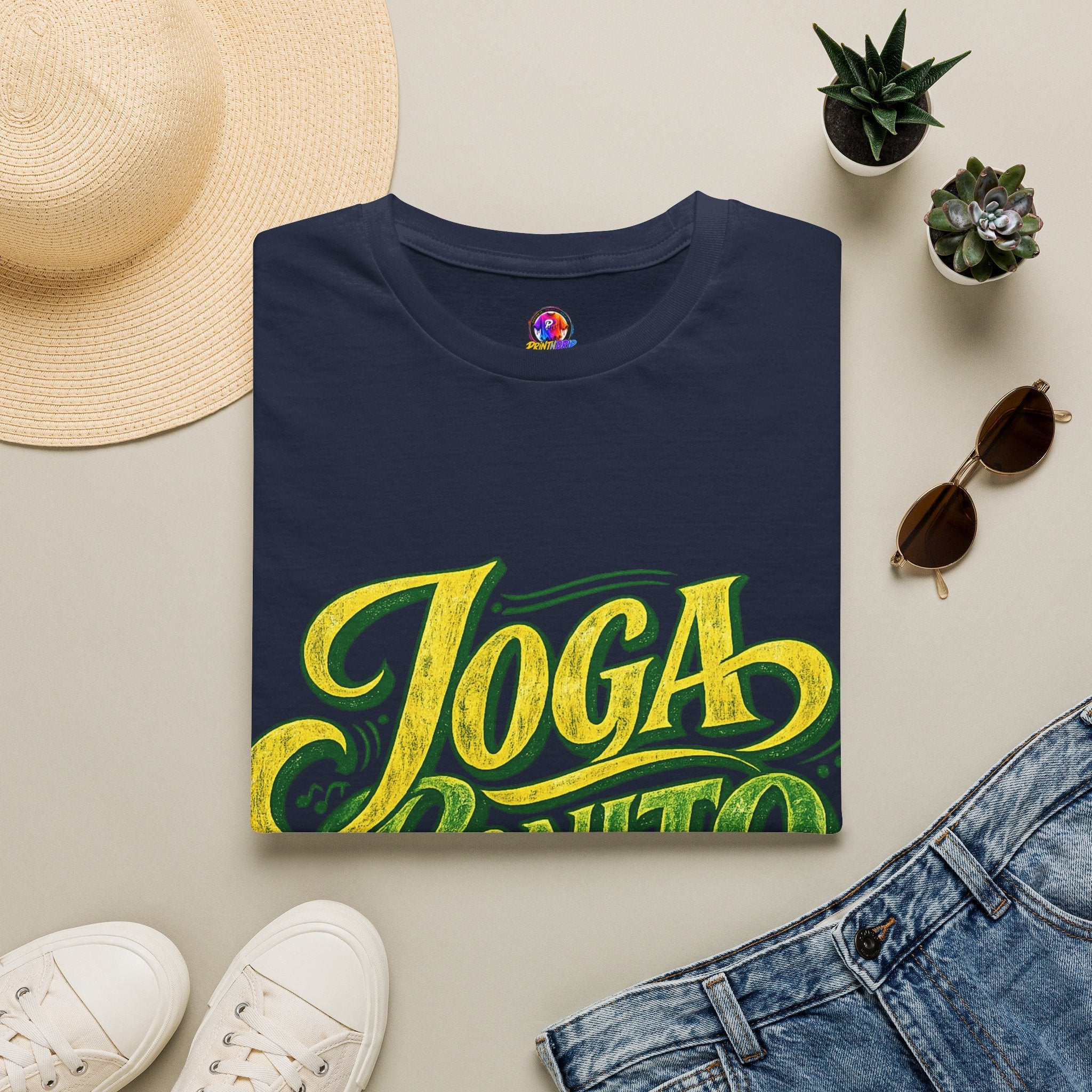 Brazil T-Shirt — 'Joga Bonito' Vintage Soccer Script Tee