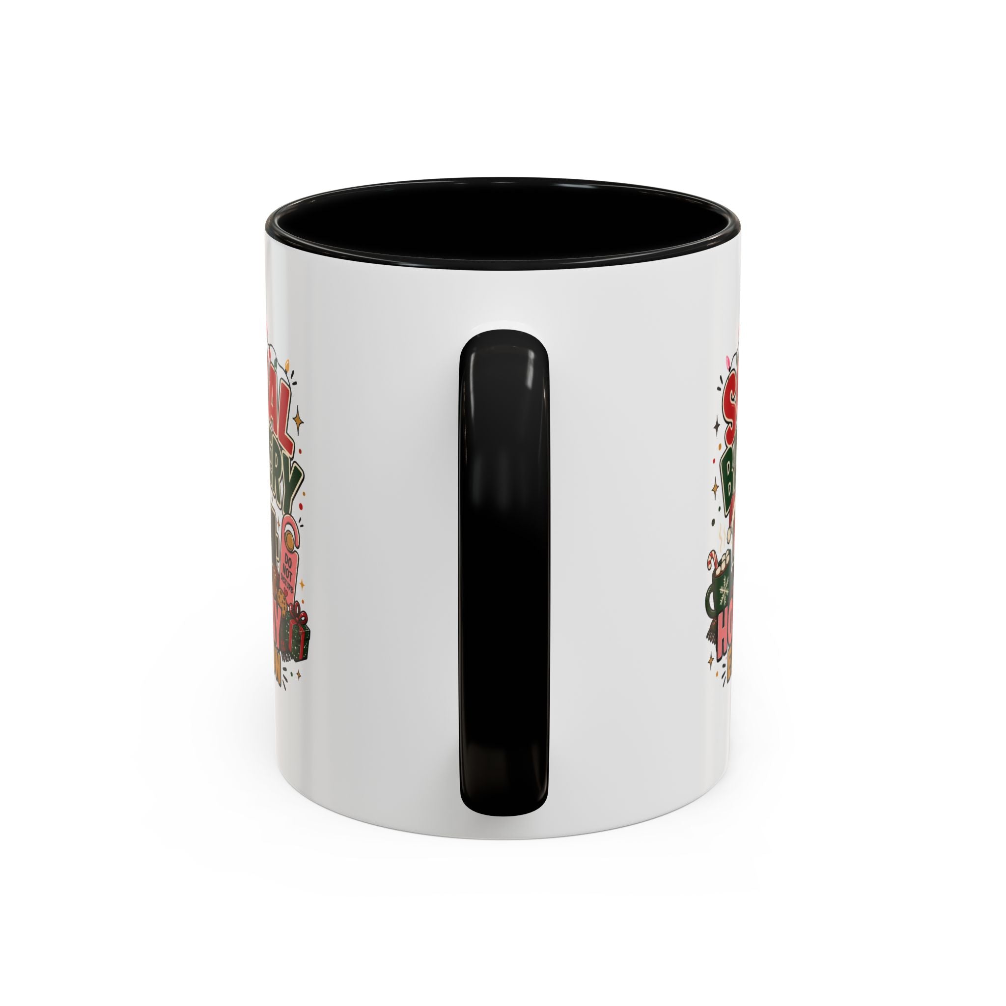Modern Day Christmas Holiday Coffee Mug - "Social Battery: Holiday Edition" Accent Mug