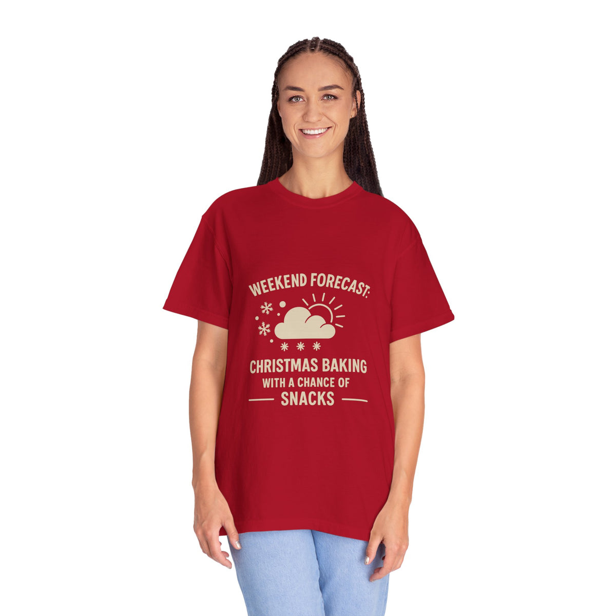 Christmas Baking T-Shirt — "Weekend Forecast: Christmas Baking with a Chance of Snacks"- Trending Now - October 2026