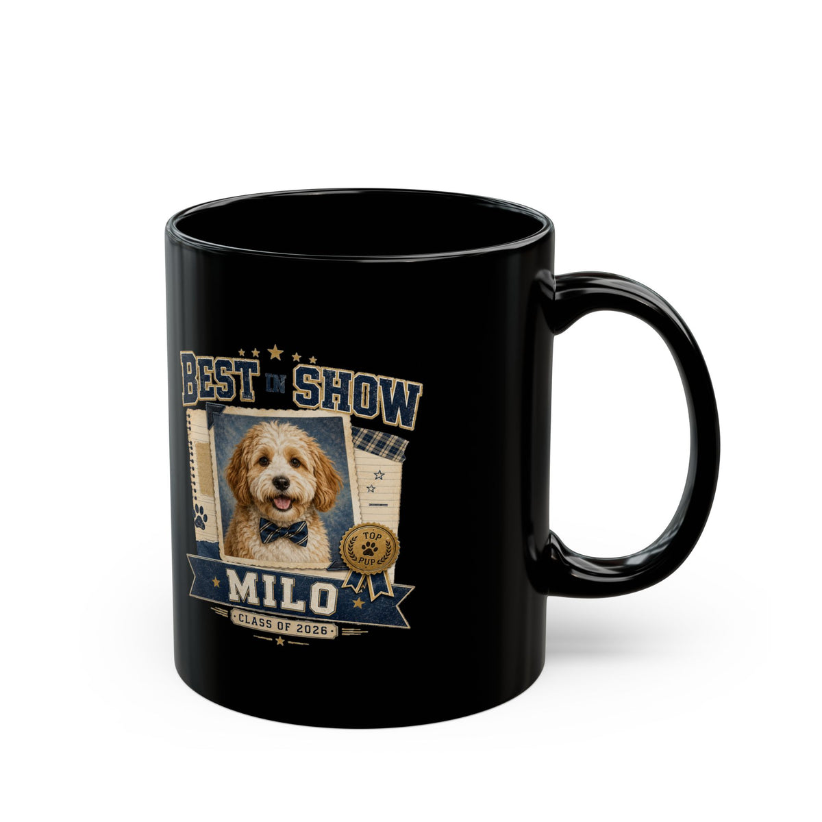 Milo Bailey Dog Dad Mom Best in Show Personalized Dog Photo Mug — "Milo" Custom Pet Gift