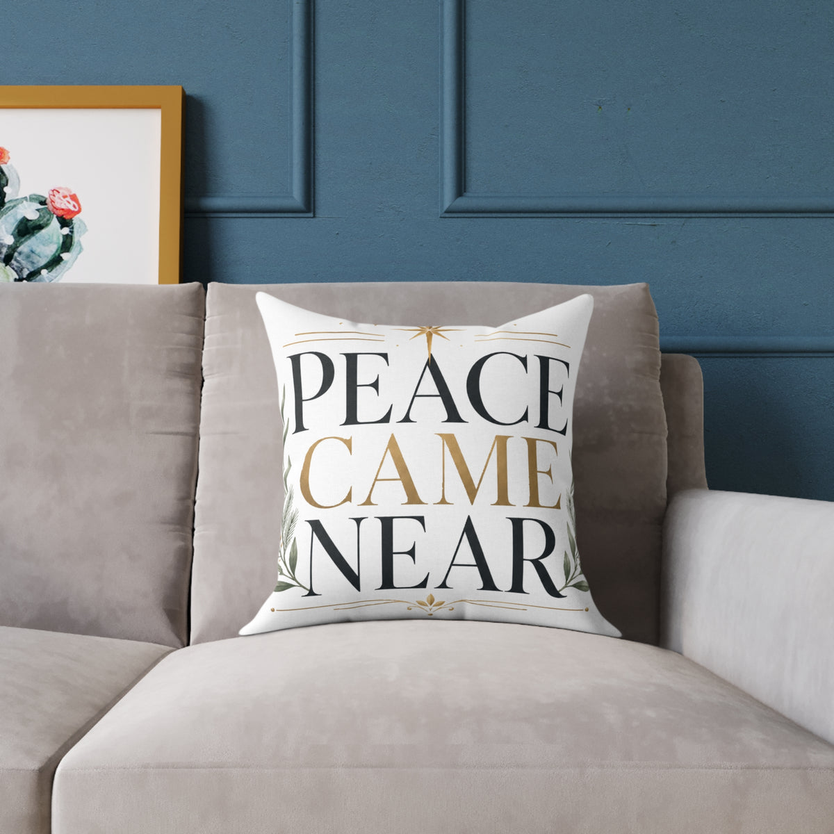 Christmas Peace Came Near Pillow – Christmas Holiday Decorative Throw Cushion