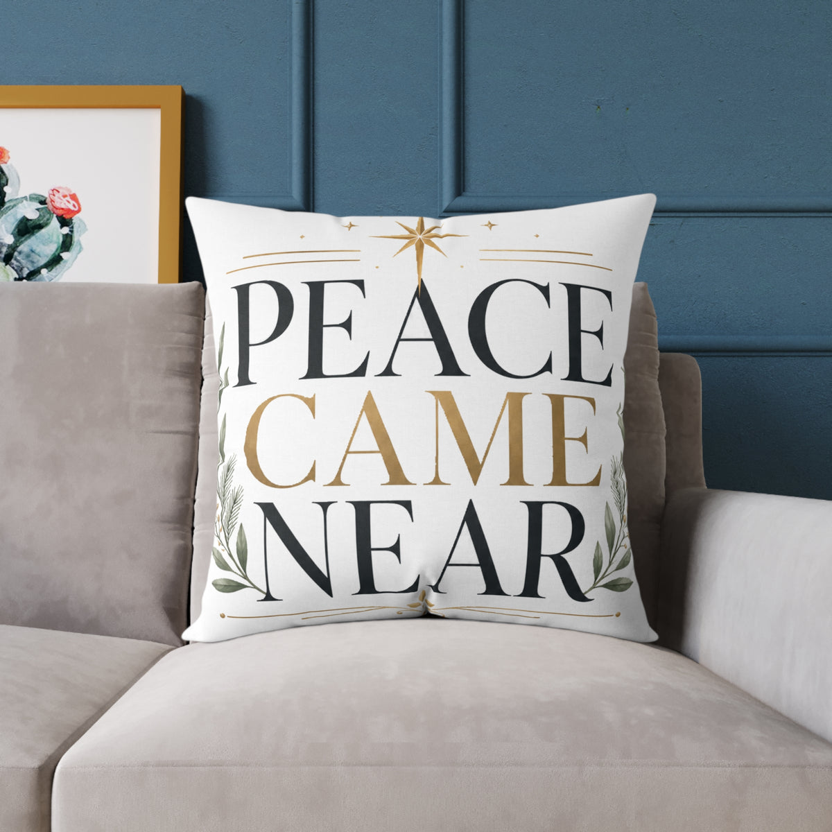 Christmas Peace Came Near Pillow – Christmas Holiday Decorative Throw Cushion