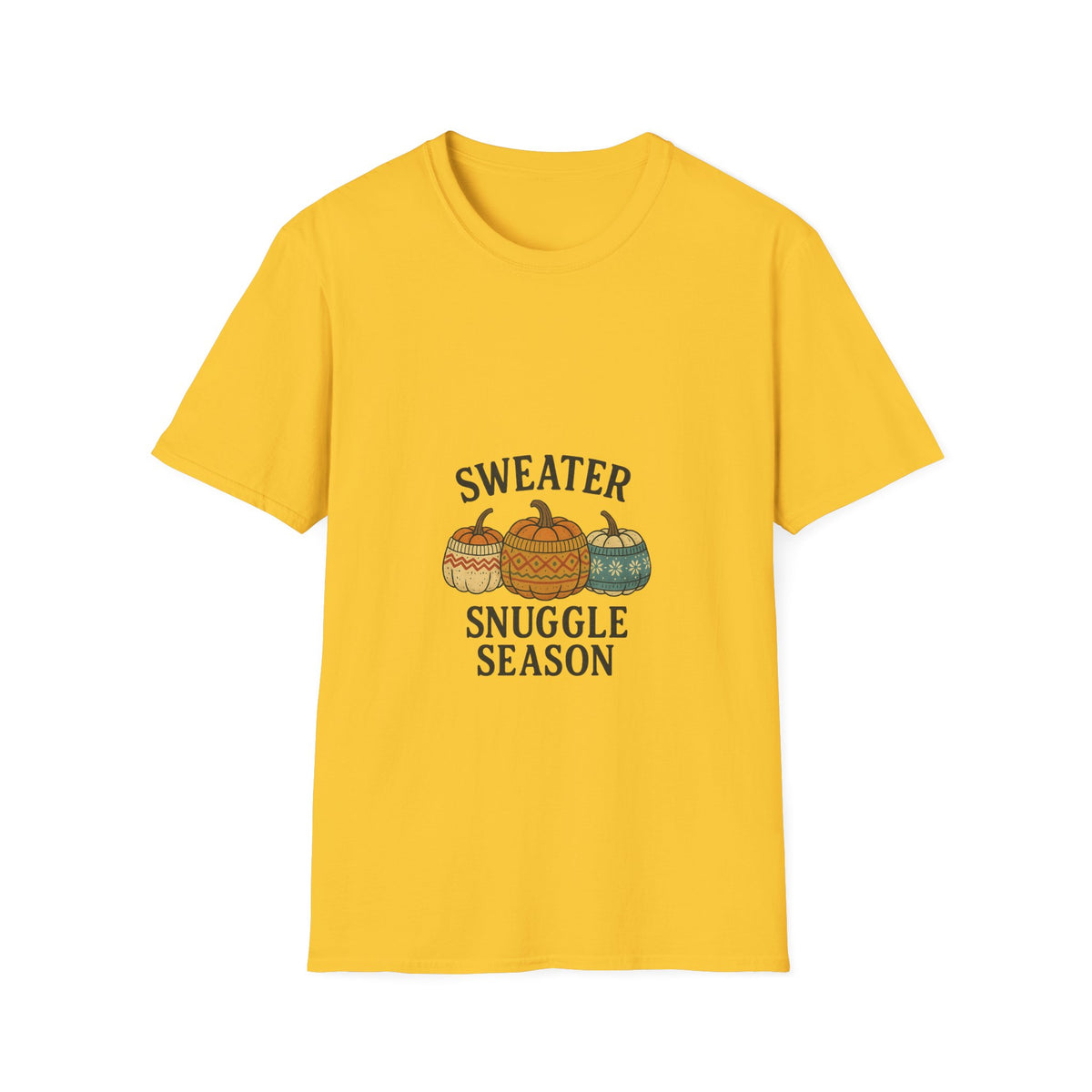 Sweater Snuggle Season T-Shirt — Cozy Fall Pumpkin Sweater Graphic Tee - Trending Now - October 2026