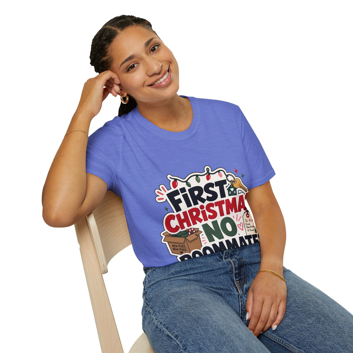 First Christmas No Roommates T-Shirt — Funny Holiday New Home Tee