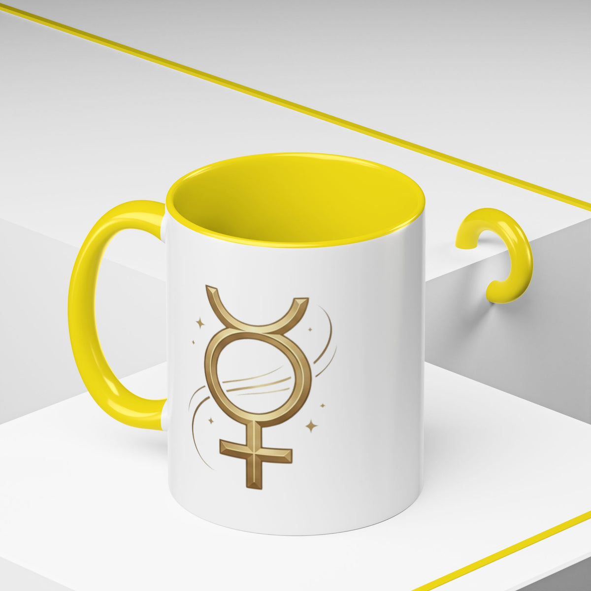 Virgo Zodiac Mercury Mug — Gold Zodiac Astrology Coffee Cup