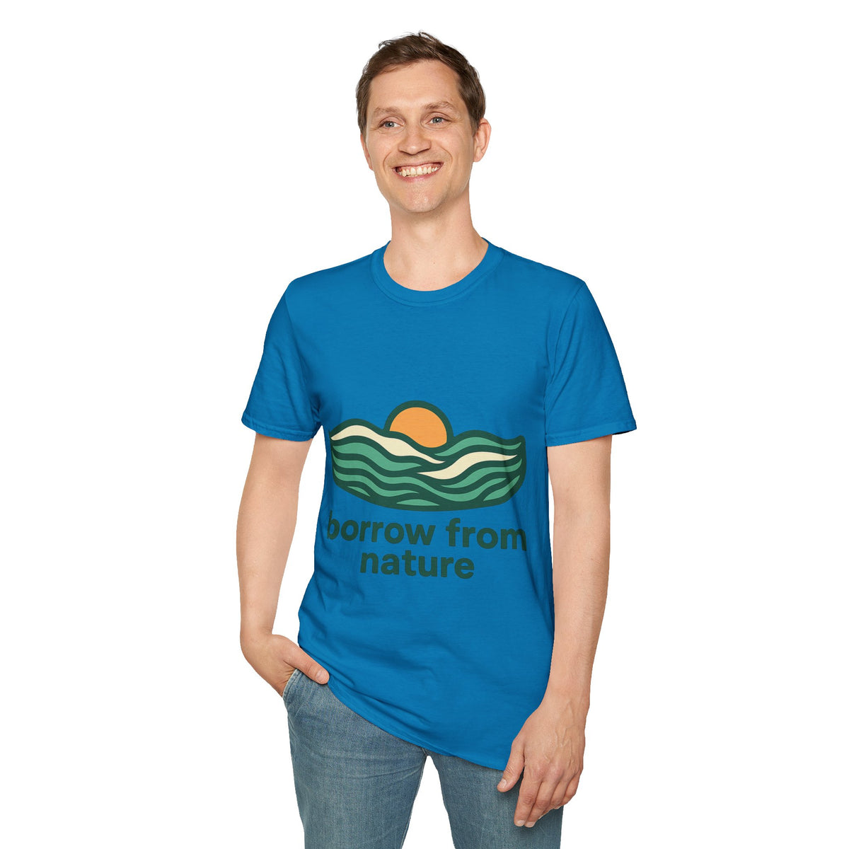 Borrow From Nature T-Shirt — Retro Sunset Eco Graphic Tee - Trending Now - September 2026