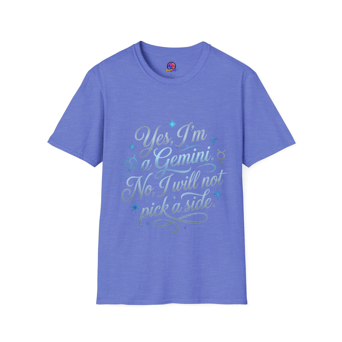 Yes, I'm a Gemini T-Shirt — Funny Zodiac Astrology Tee (“No, I will not pick a side”)