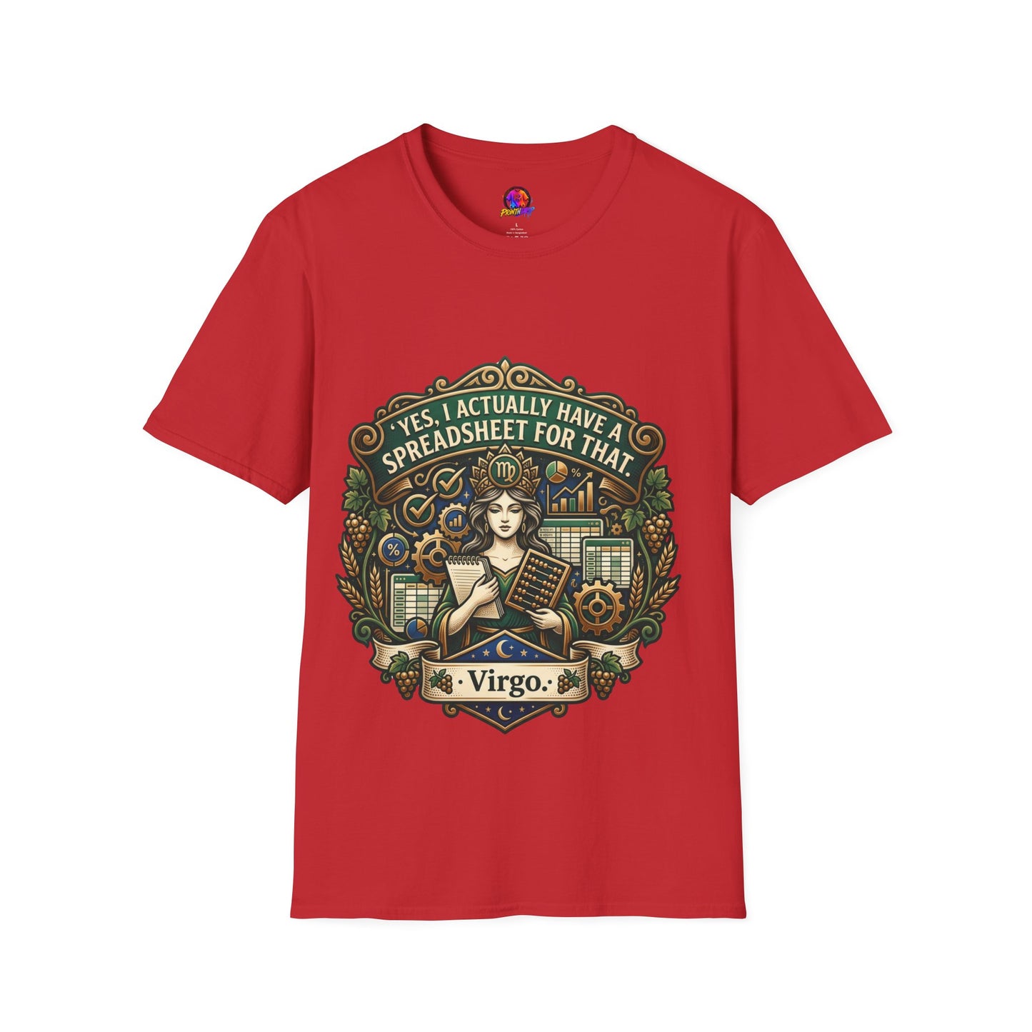 Virgo Zodiac T‑Shirt — "Yes, I Actually Have a Spreadsheet for That"