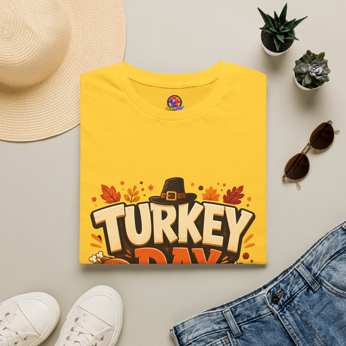 Thanksgiving T-Shirt Turkey Day Vibes T-Shirt