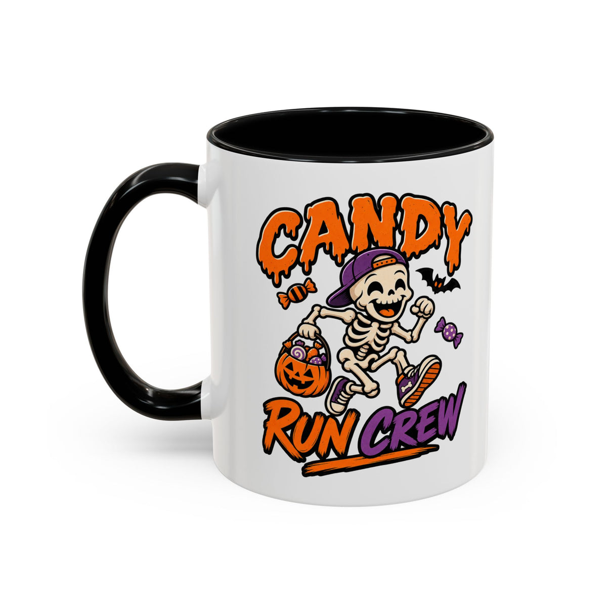 Candy Run Crew Coffee Mug — Halloween Skeleton Trick-or-Treat Accent Mug (11/15oz)