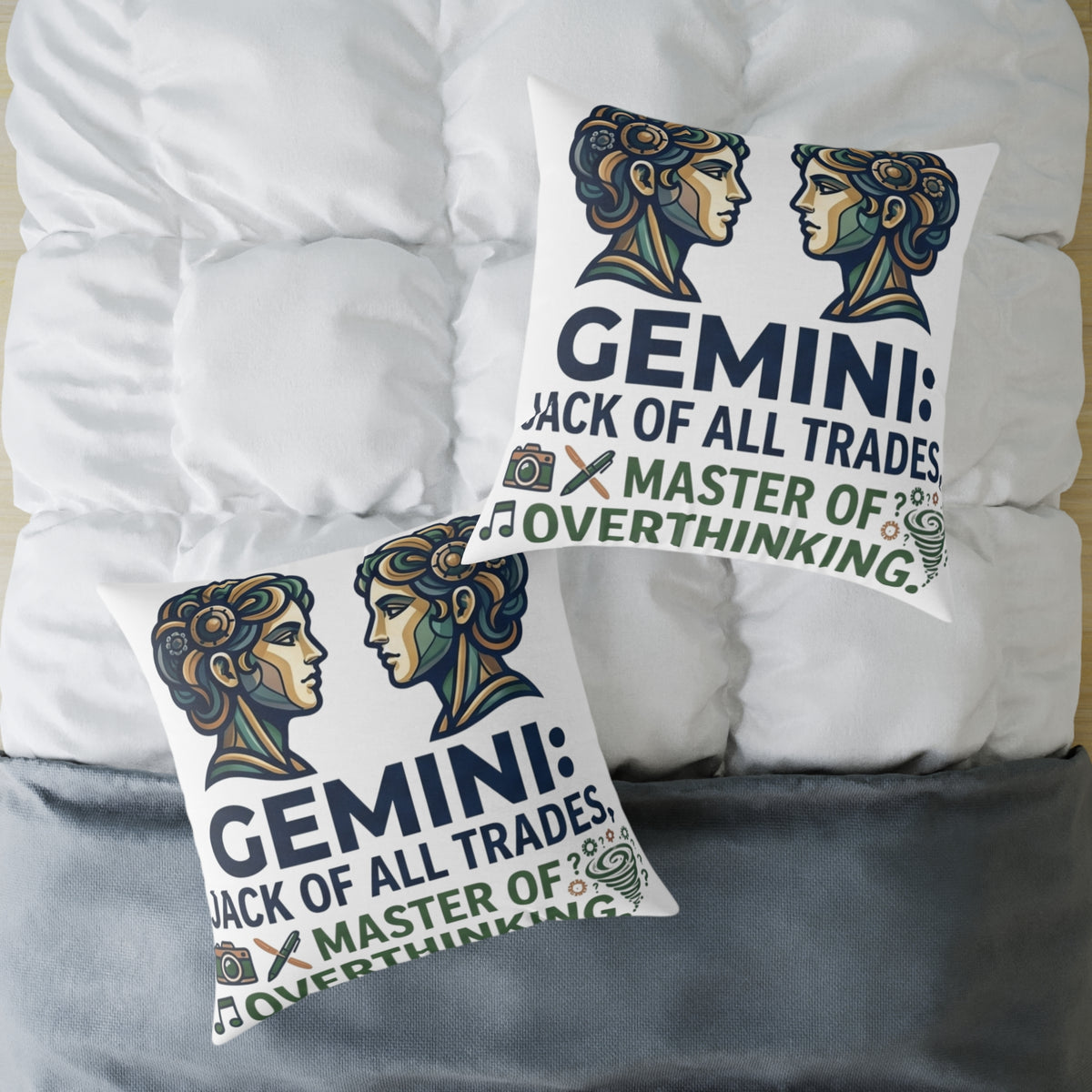 Gemini Zodiac Jack Of All Trades Square Poly Canvas Pillow