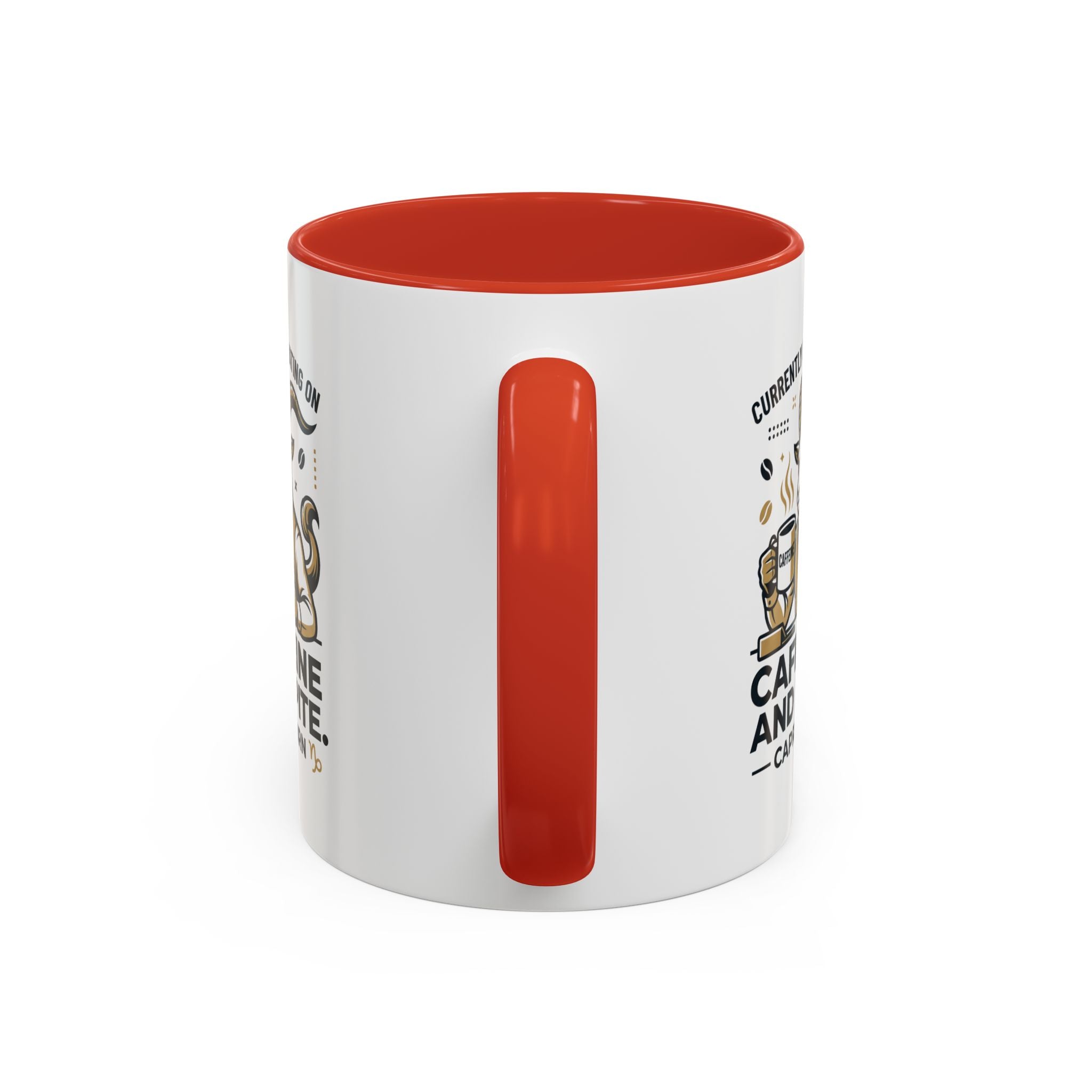 Capricorn Coffee Mug — “Currently Operating on Caffeine and Spite” Accent Mug (11/15oz)