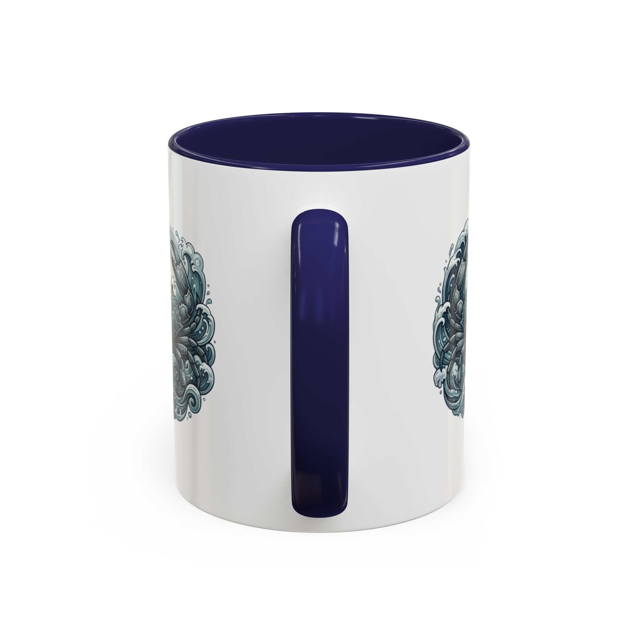 Crab Wave Accent Coffee Mug — Nautical Ocean Art