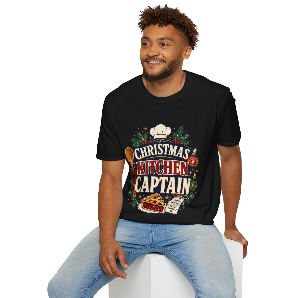 Christmas Kitchen Captain T-Shirt — Festive Holiday Cooking Tee