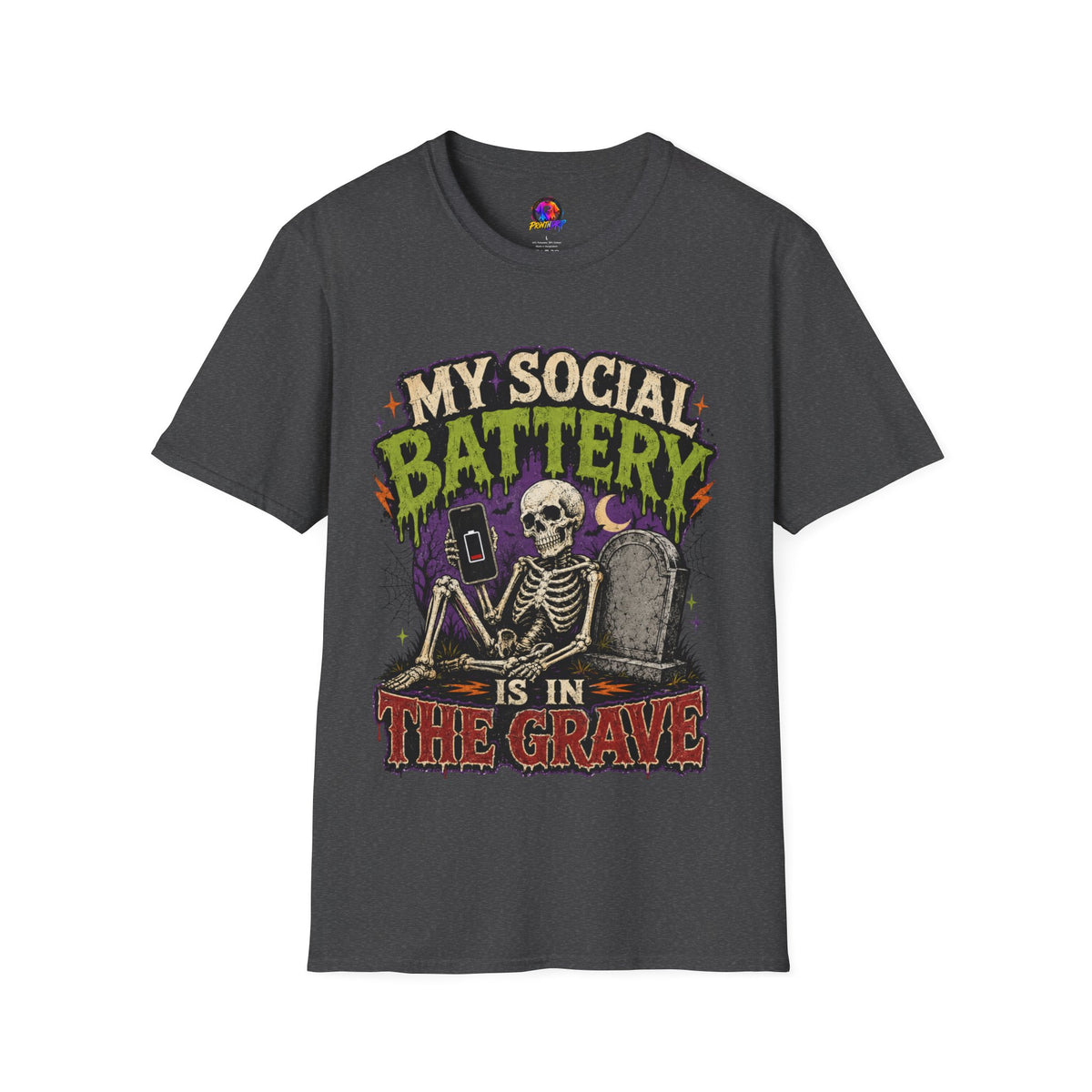 Halloween My Social Battery Unisex Softstyle T-Shirt