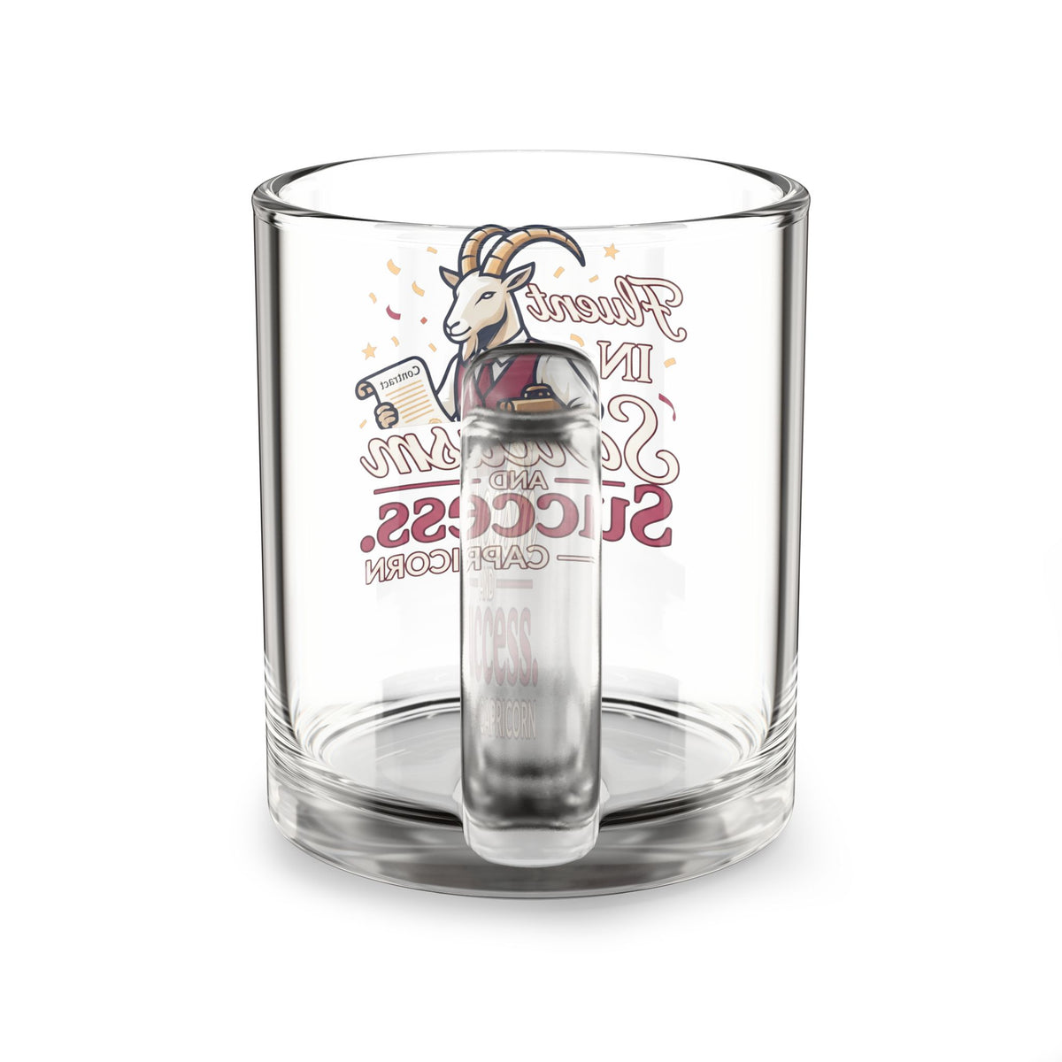 Capricorn Glass Mug 10oz — "Fluent in Sarcasm and Success" Novelty Coffee Cup