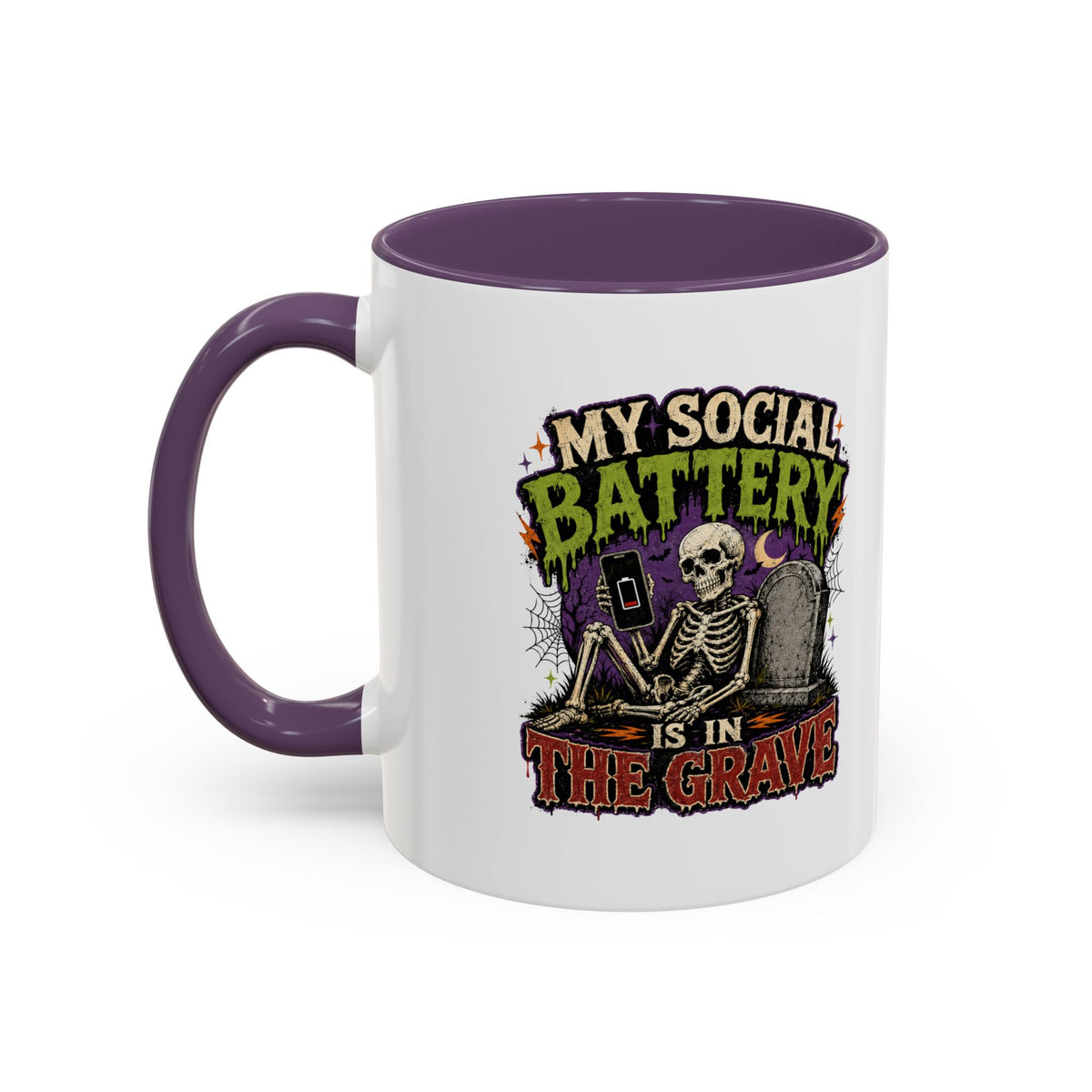 Halloween  My Social Battery Accent Coffee Mug