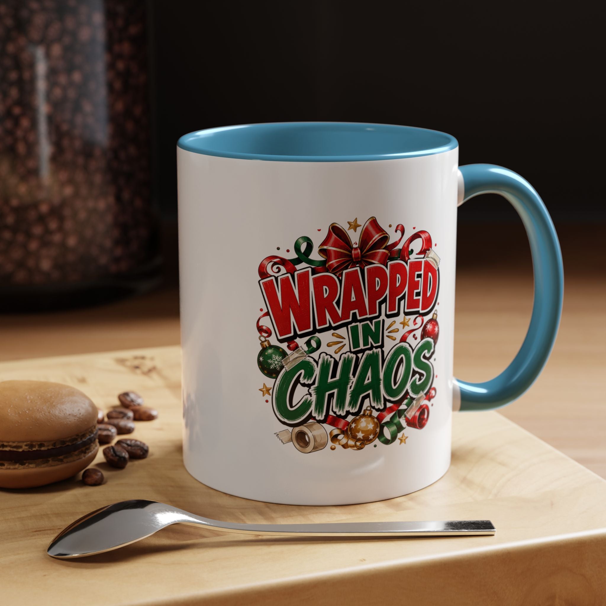 Wrapped in Chaos Christmas Coffee Mug