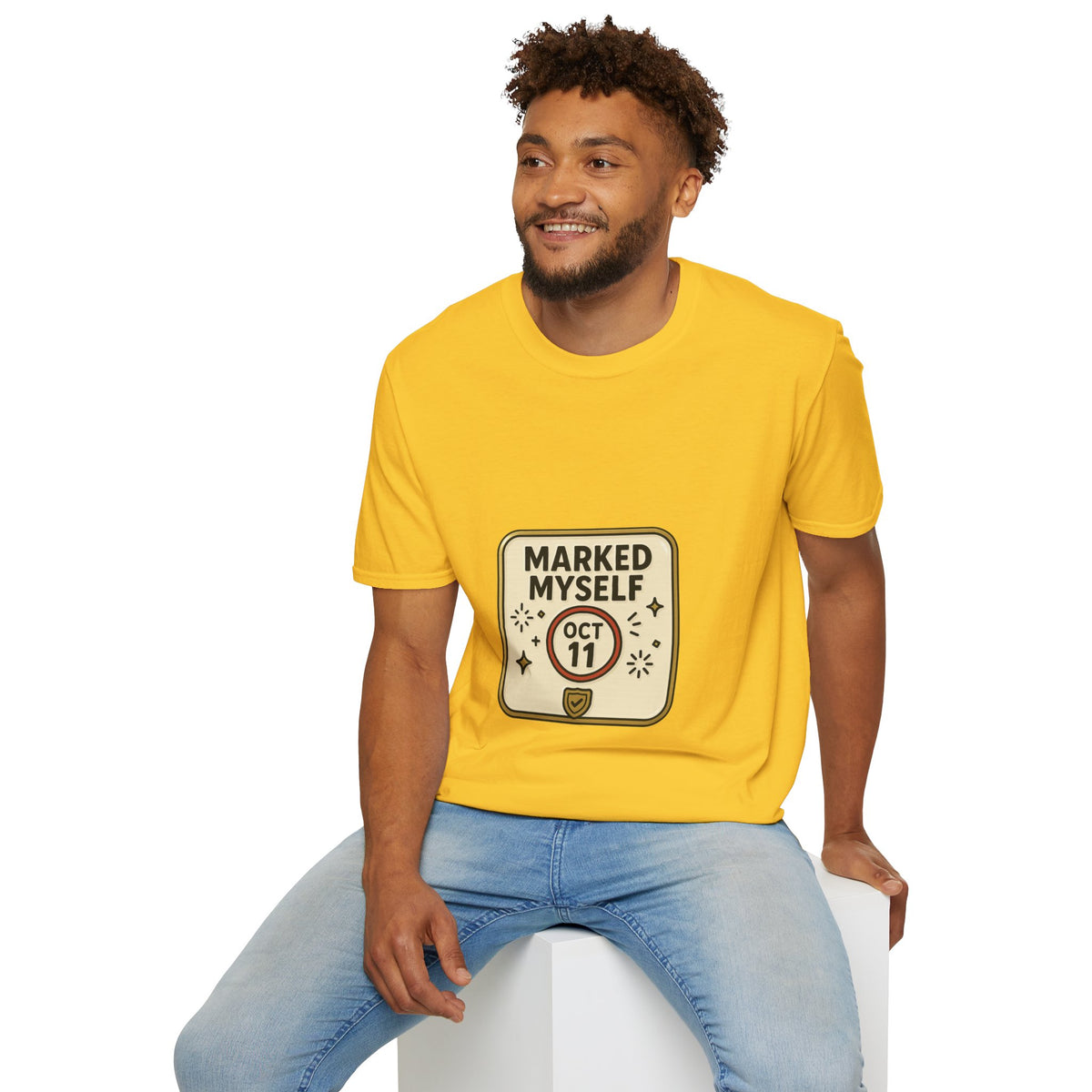 Marked Myself Oct 11 Badge T-Shirt — Minimalist Anniversary/Reminder Tee - Trending Now - October 2026