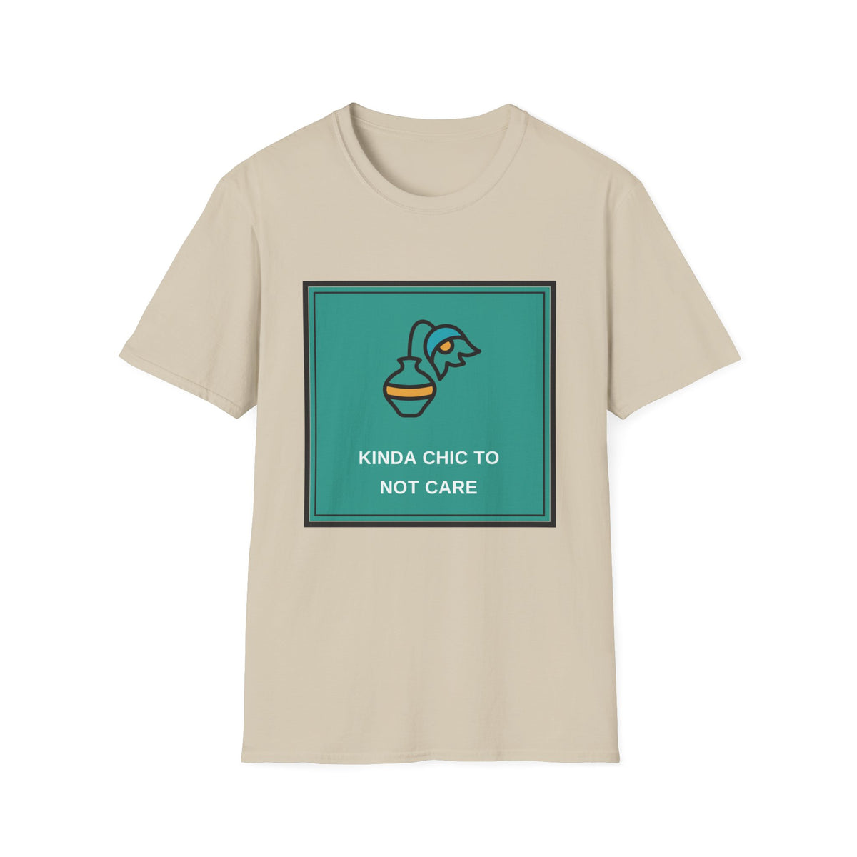 Graphic Tee — "Kinda Chic To Not Care" Minimalist Vase Design - Trending Now - August 2026