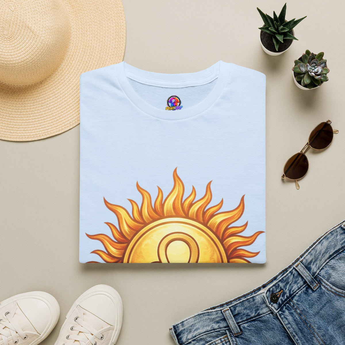 Leo Sun T‑Shirt — Zodiac Sunburst Graphic Tee
