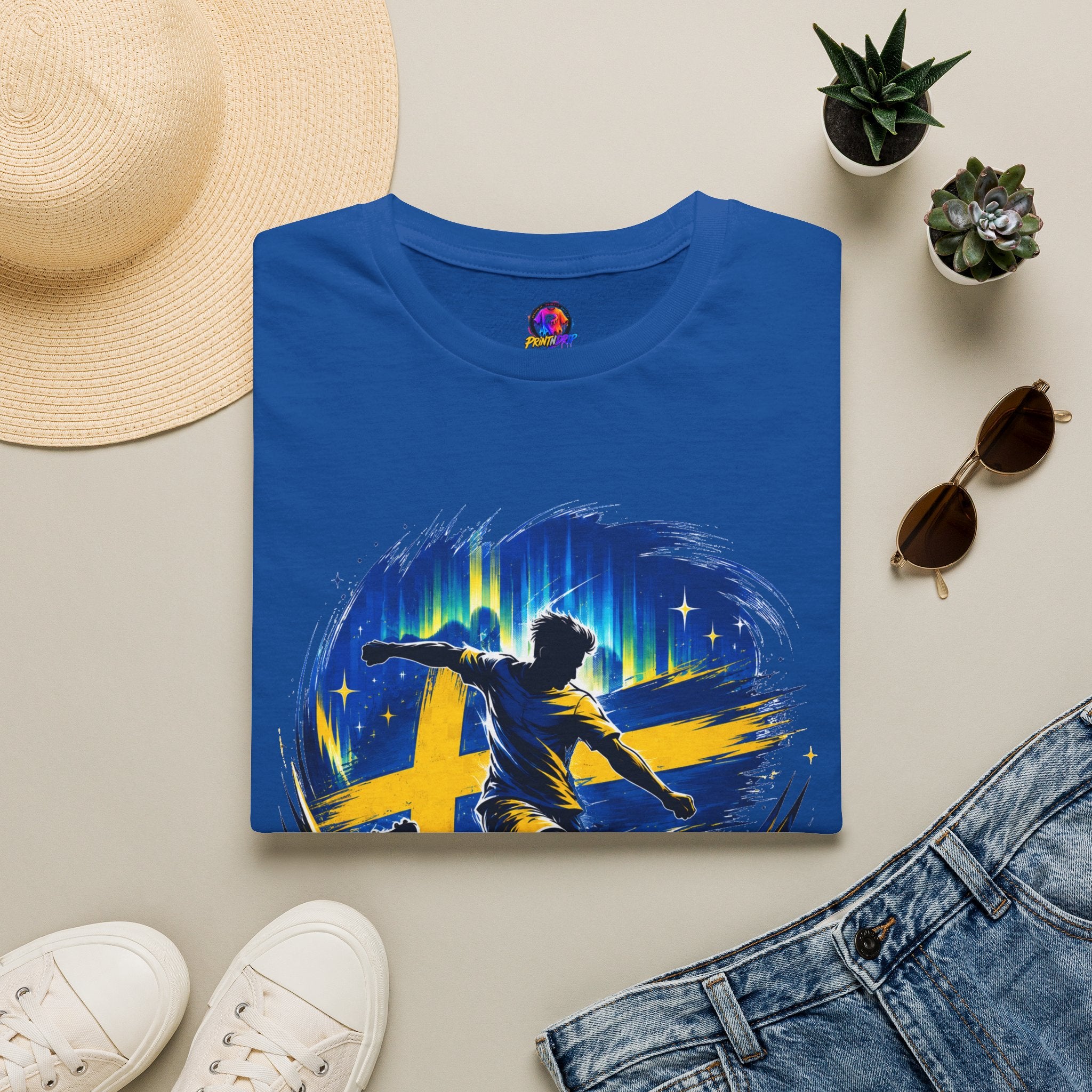 Sweden Nordic Thunder Soccer T-Shirt — Sweden Football Fan Tee