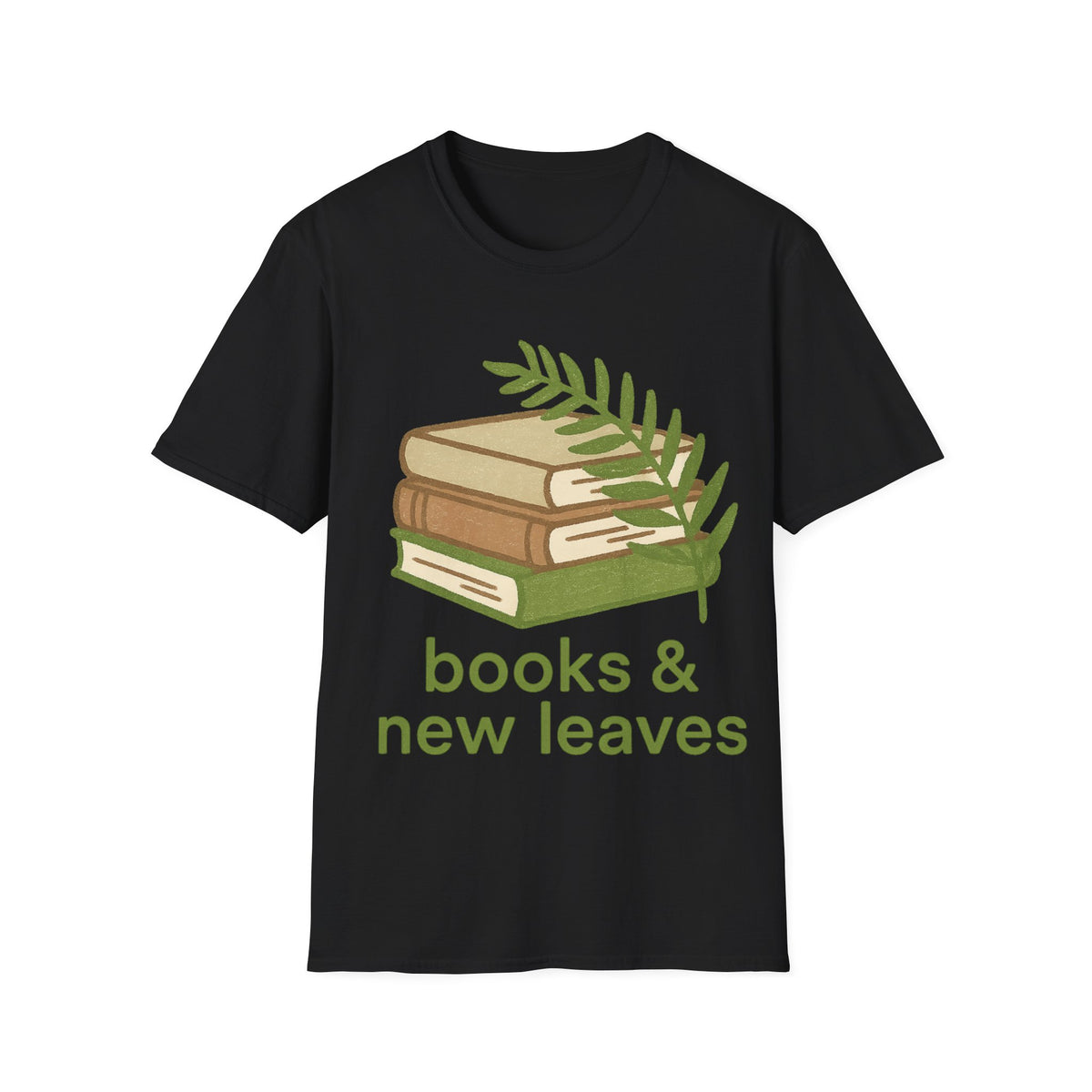 Books & New Leaves T-Shirt — Botanical Book Lover Tee - Trending Now - September 2026