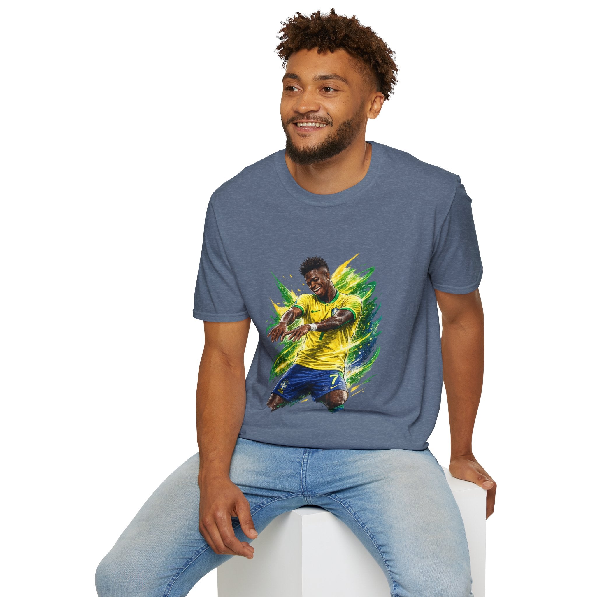 Brazil  Soccer Celebration T-Shirt — Brazilian Football Player Artwork