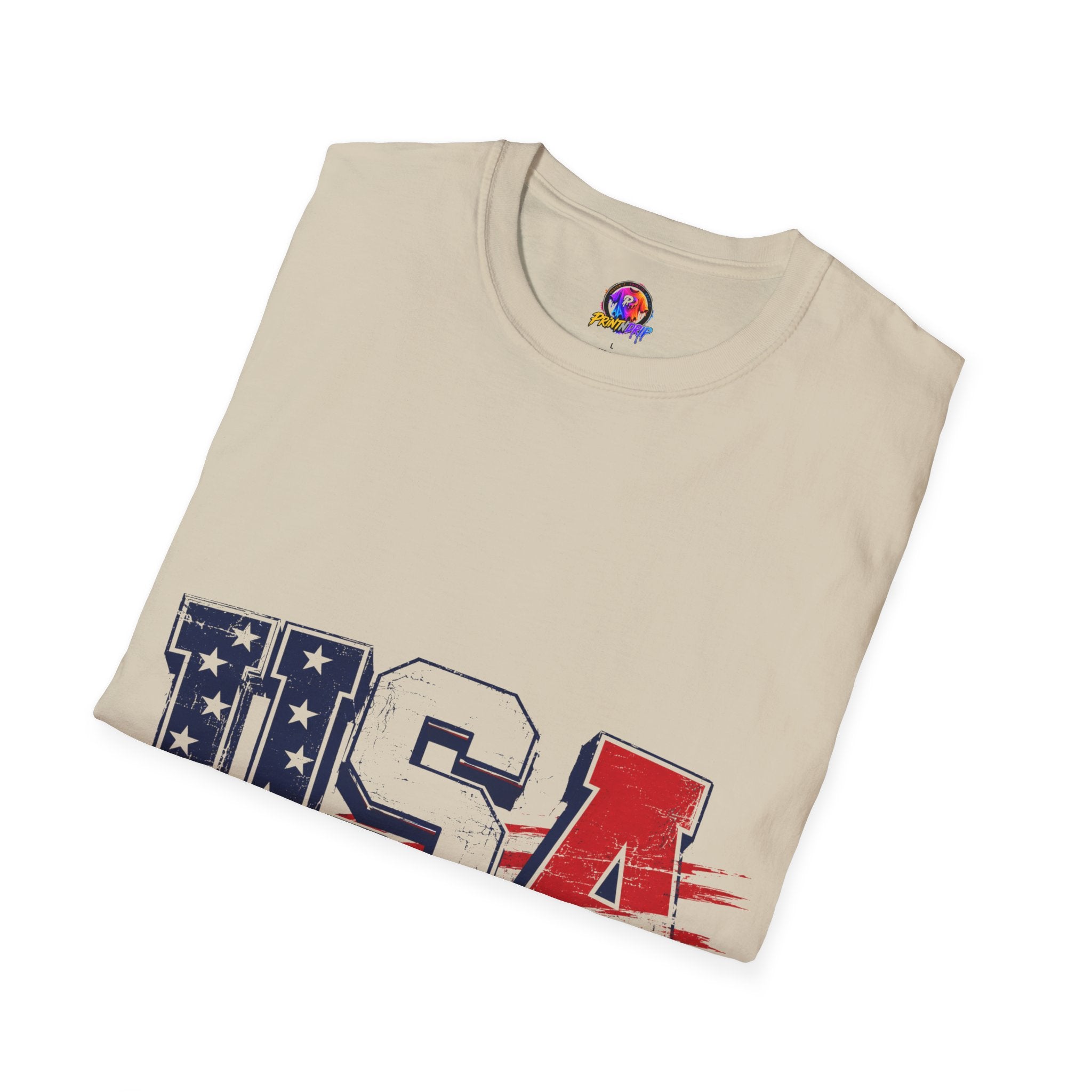 USA Flag Graphic T-Shirt — Patriotic Red White & Blue Tee