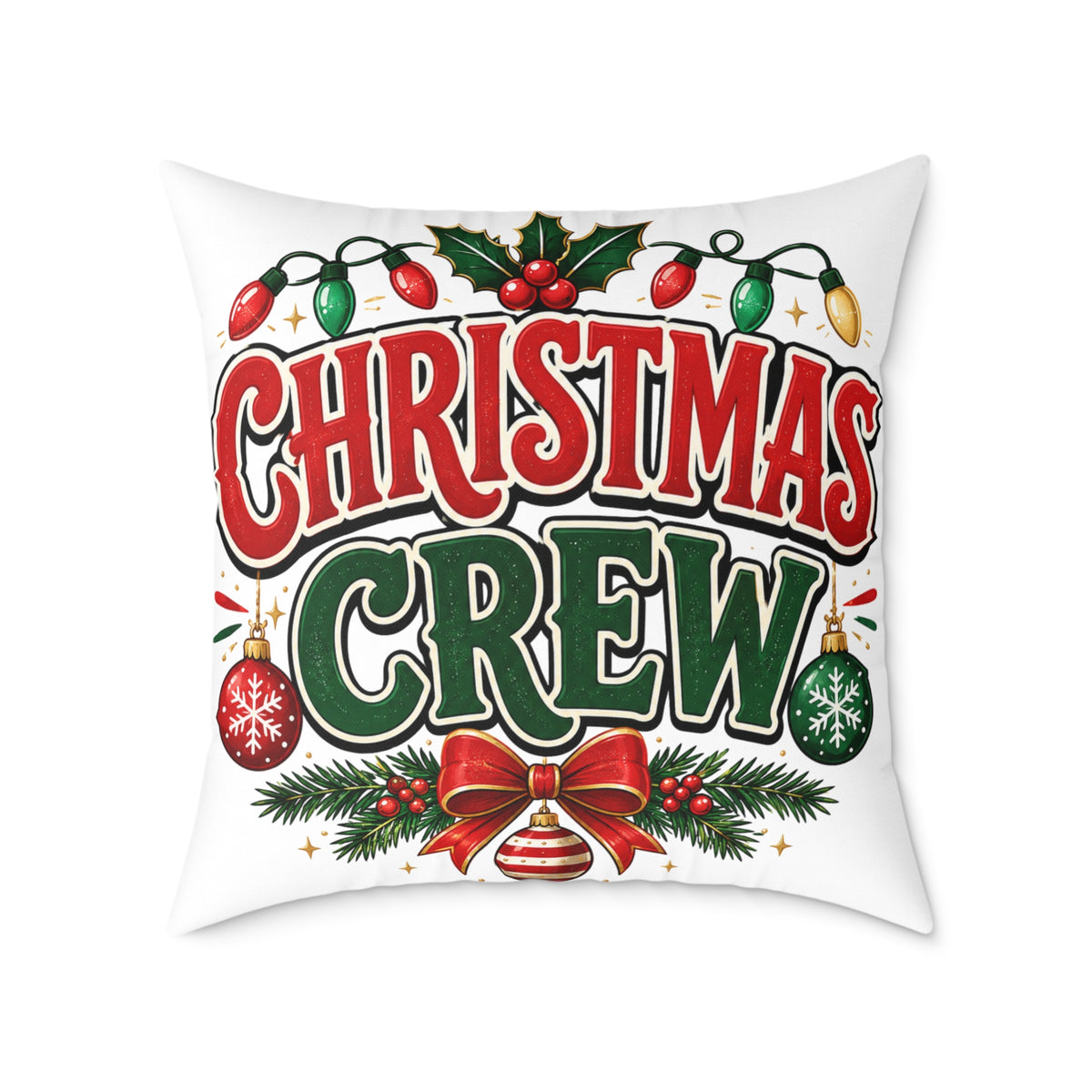 Christmas Crew Holiday Throw Pillow