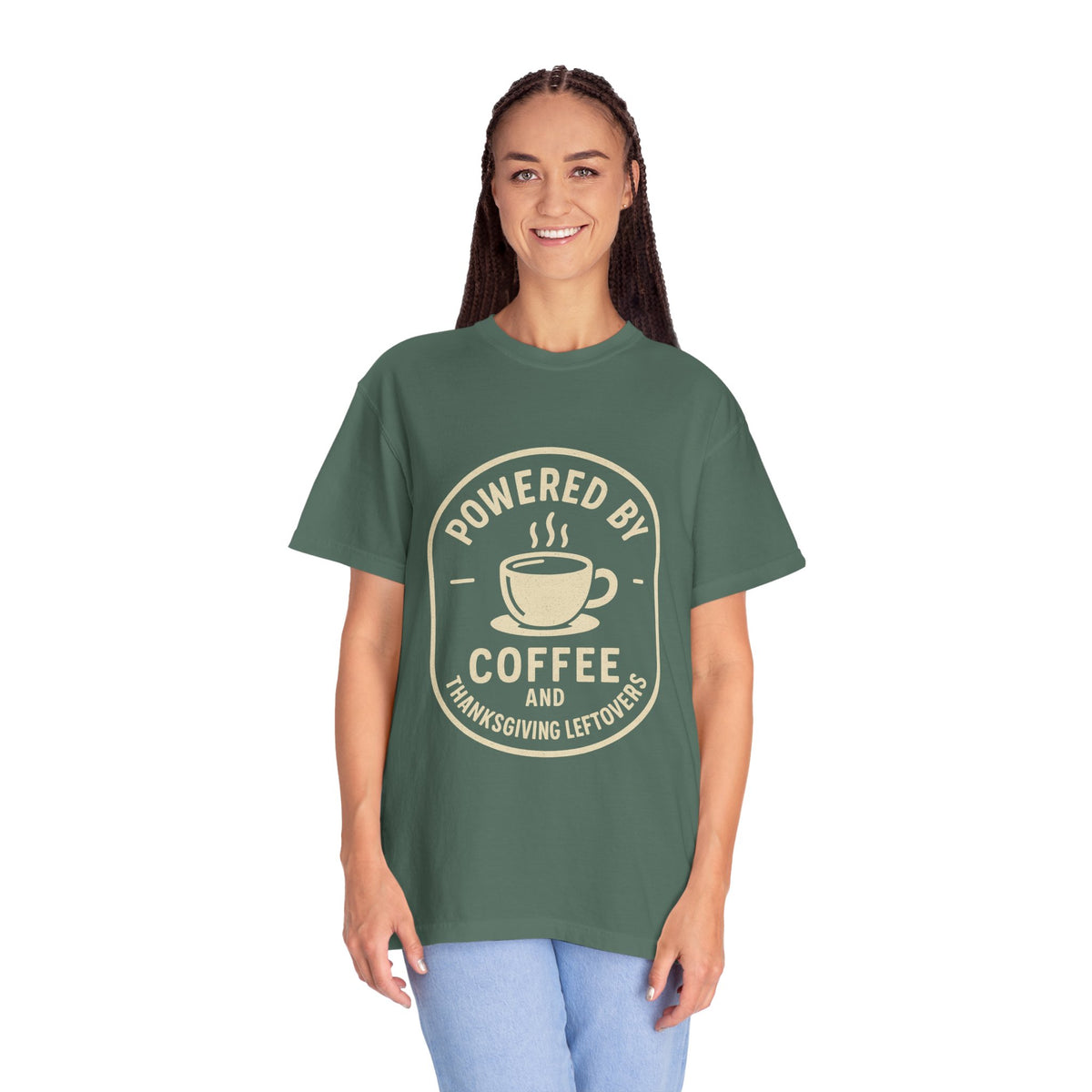 Powered by Coffee and Thanksgiving Leftovers T-Shirt - Trending Now - October 2026