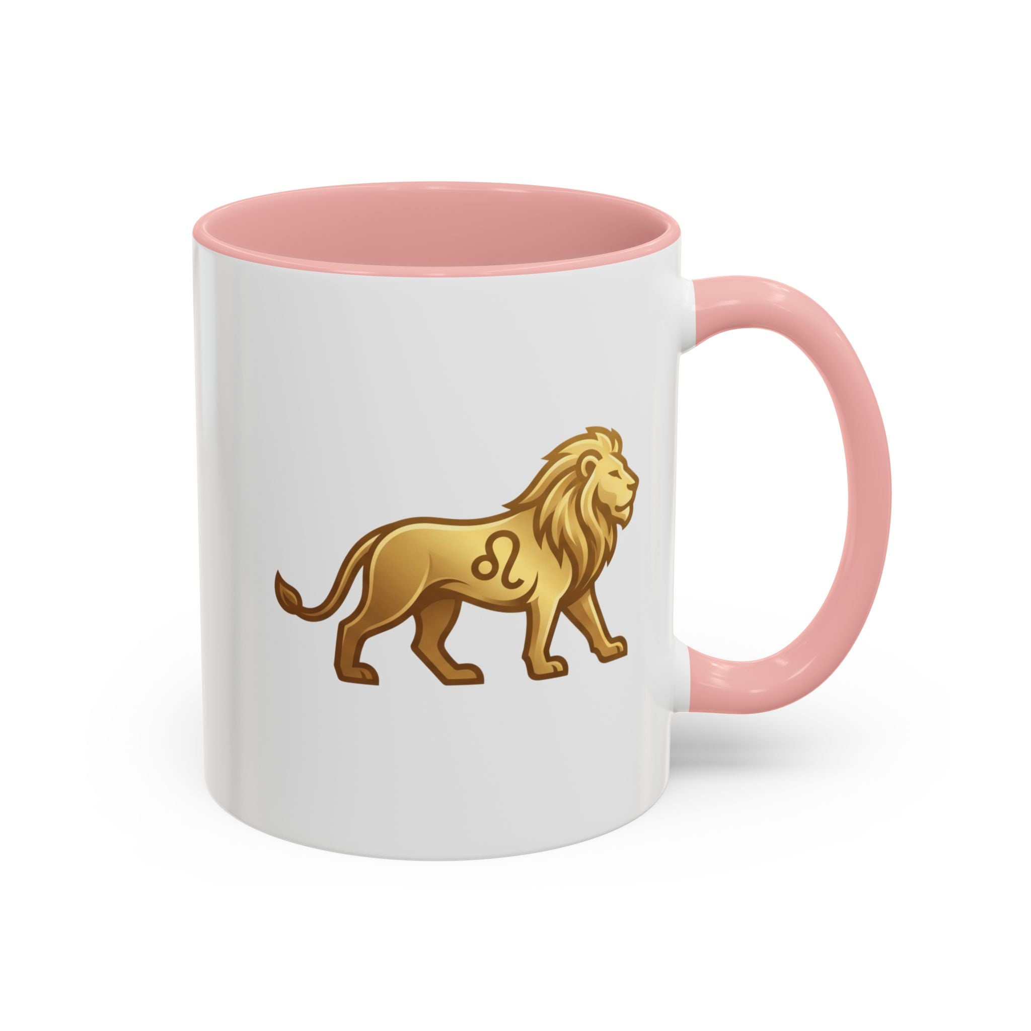 Leo Zodiac Coffee Mug — Gold Lion Accent Mug for Astrology Lovers