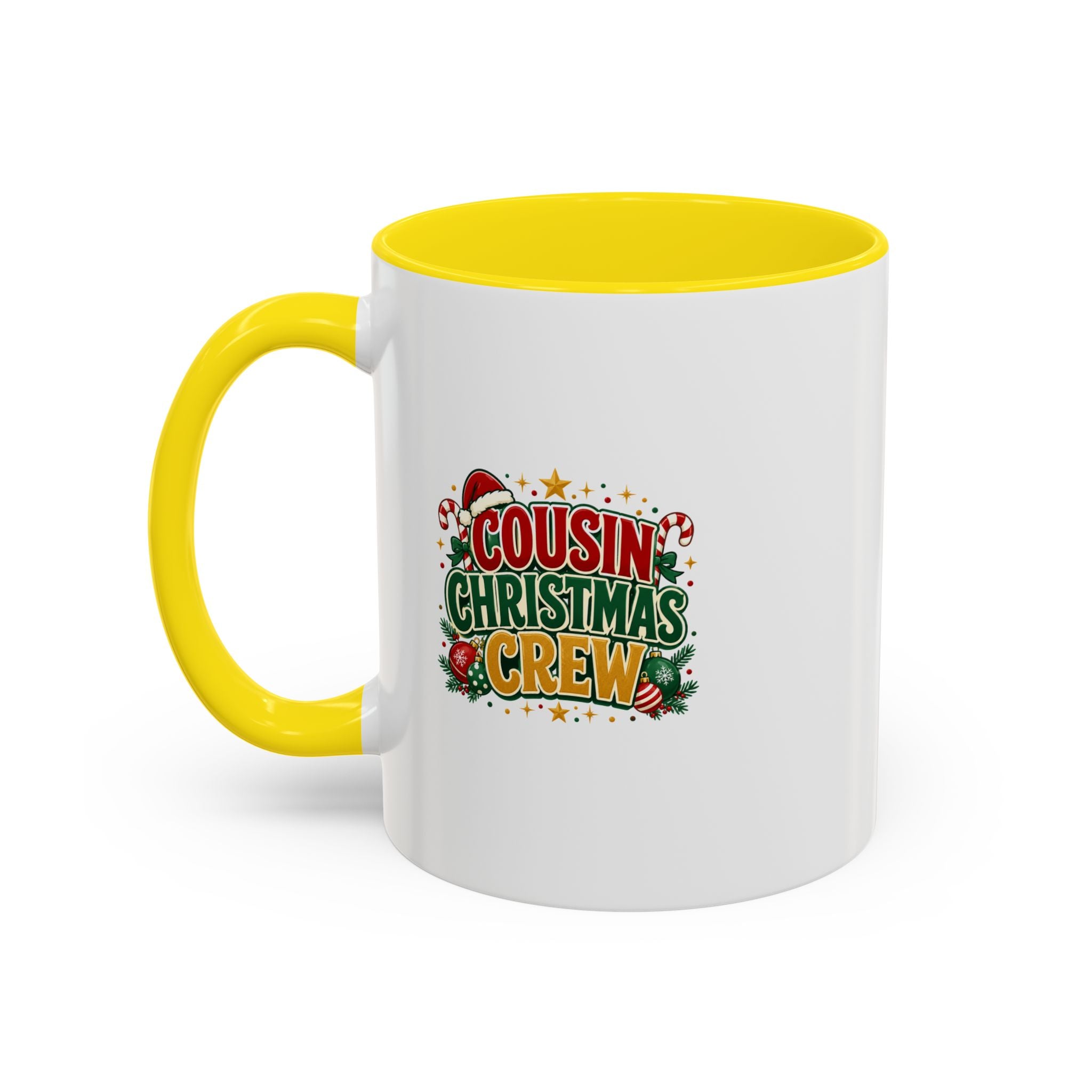 Cousin Christmas Crew Accent Coffee Mug — Holiday Family Christmas Coffee Cup