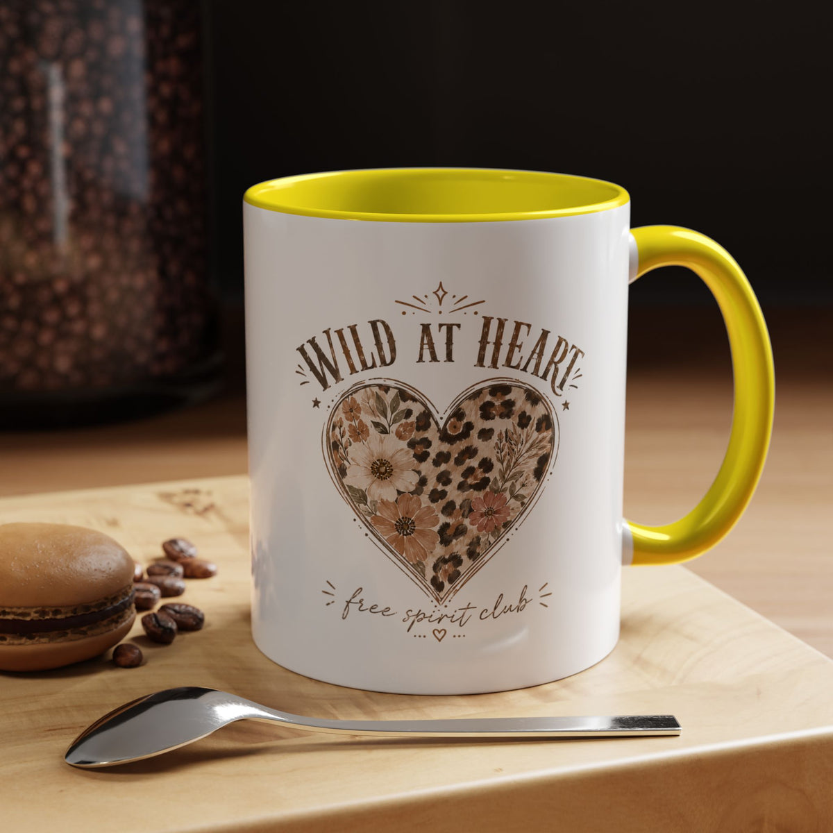 Milo Bailey Dog Dad Mom Wild at Heart Leopard Heart Accent Coffee Mug – Floral Boho