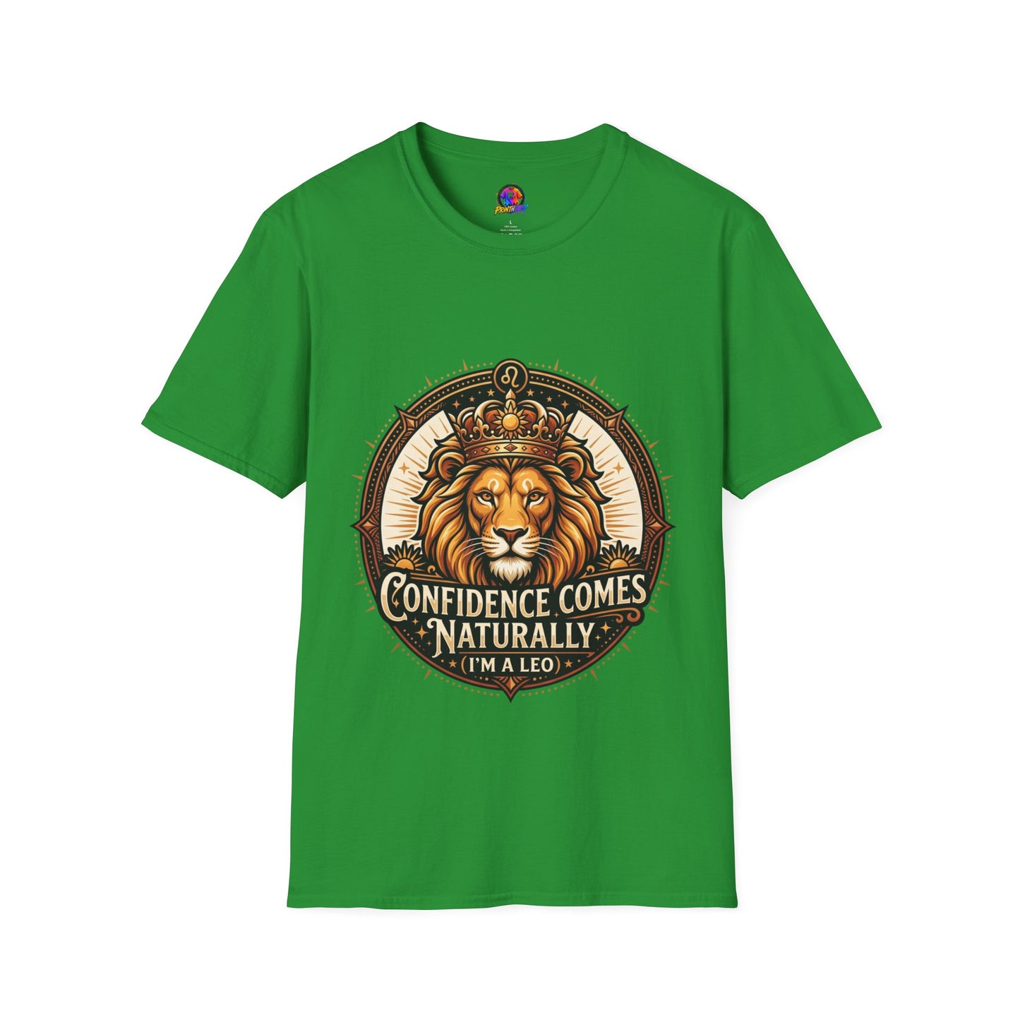 Leo Zodiac Lion T-Shirt — "Confidence Comes Naturally, I'm a Leo" Astrology Tee