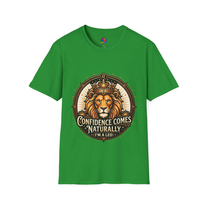 Leo Zodiac Lion T-Shirt — "Confidence Comes Naturally, I'm a Leo" Astrology Tee