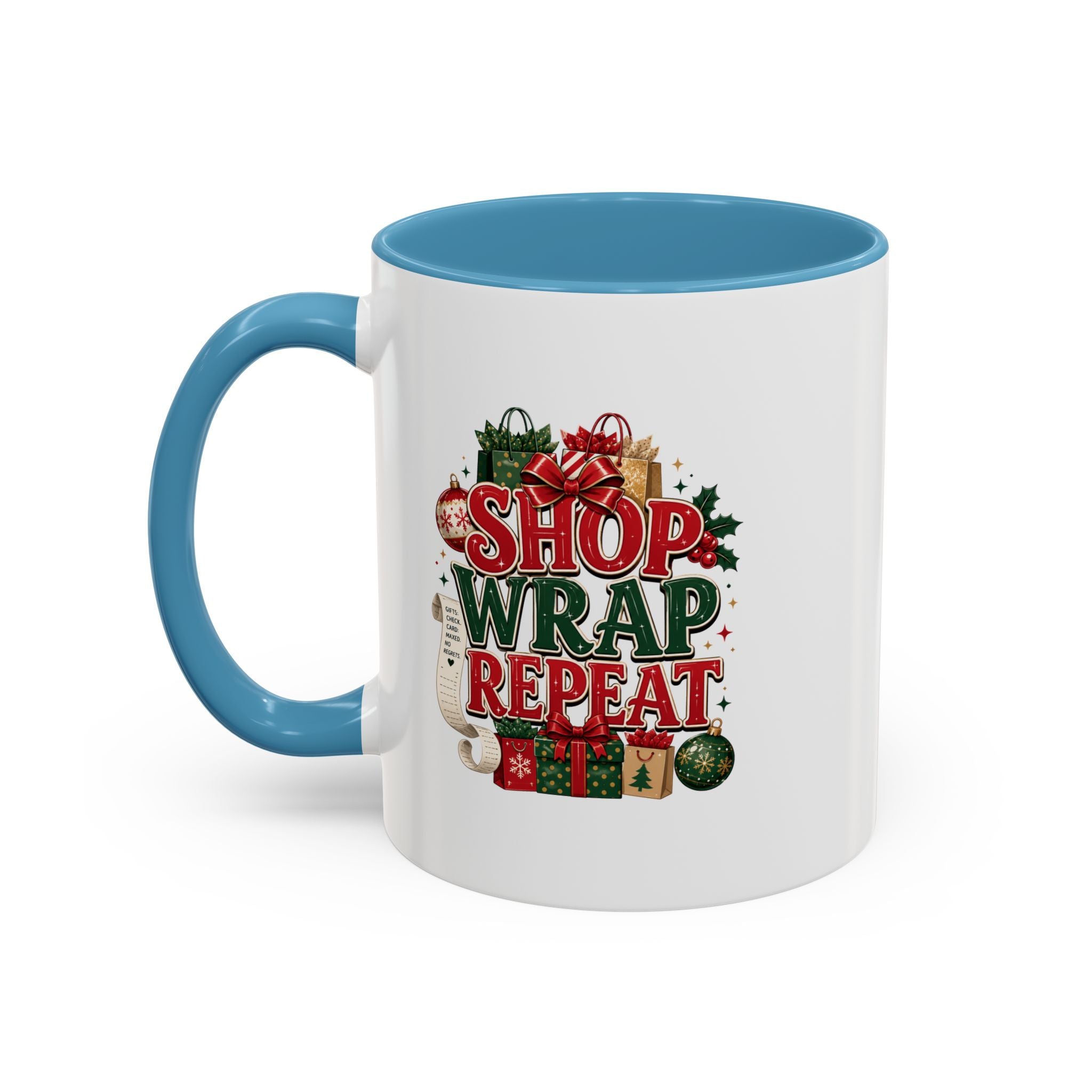 Shop Wrap Repeat Christmas Accent Coffee Mug