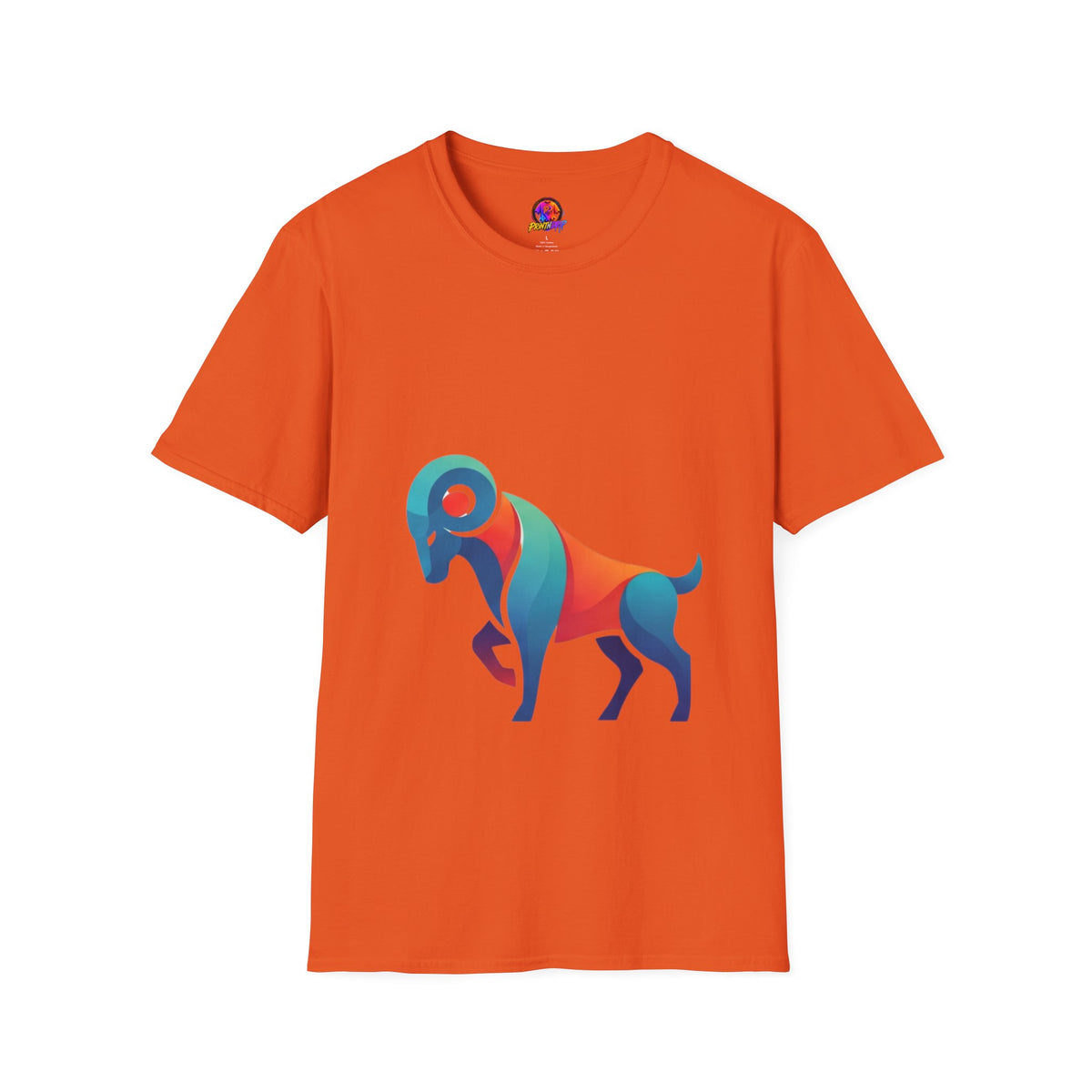 Aries Zodiac  Colorful Ram T-Shirt — Abstract Multicolor Aries Graphic Tee