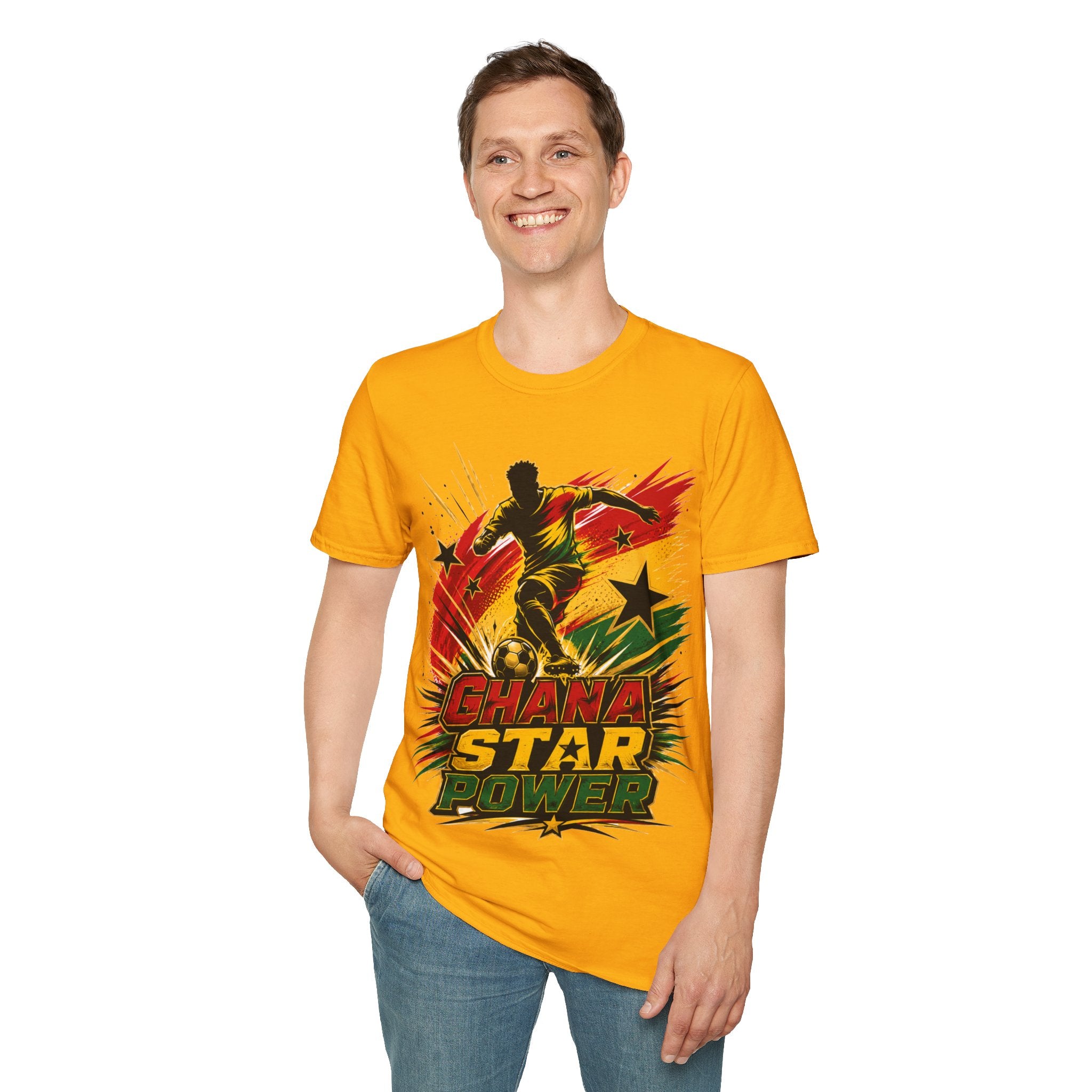 Ghana Star Power Soccer T-Shirt — Afro Football Fan Tee - Ghana T-Shirt