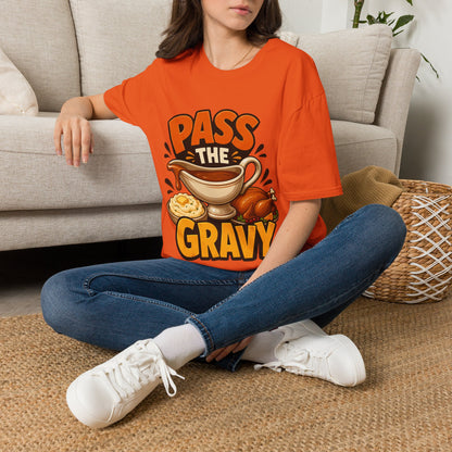 Pass the Gravy T-Shirt — Funny Thanksgiving Turkey Dinner Tee