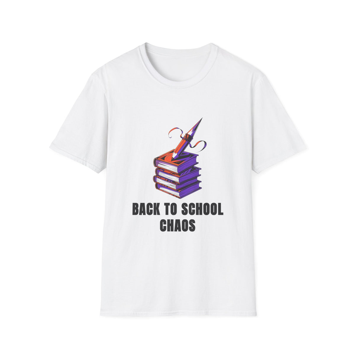 Back to School Chaos T-Shirt — Cute Stacked Books & Pencil Design - Trending Now - August 2026