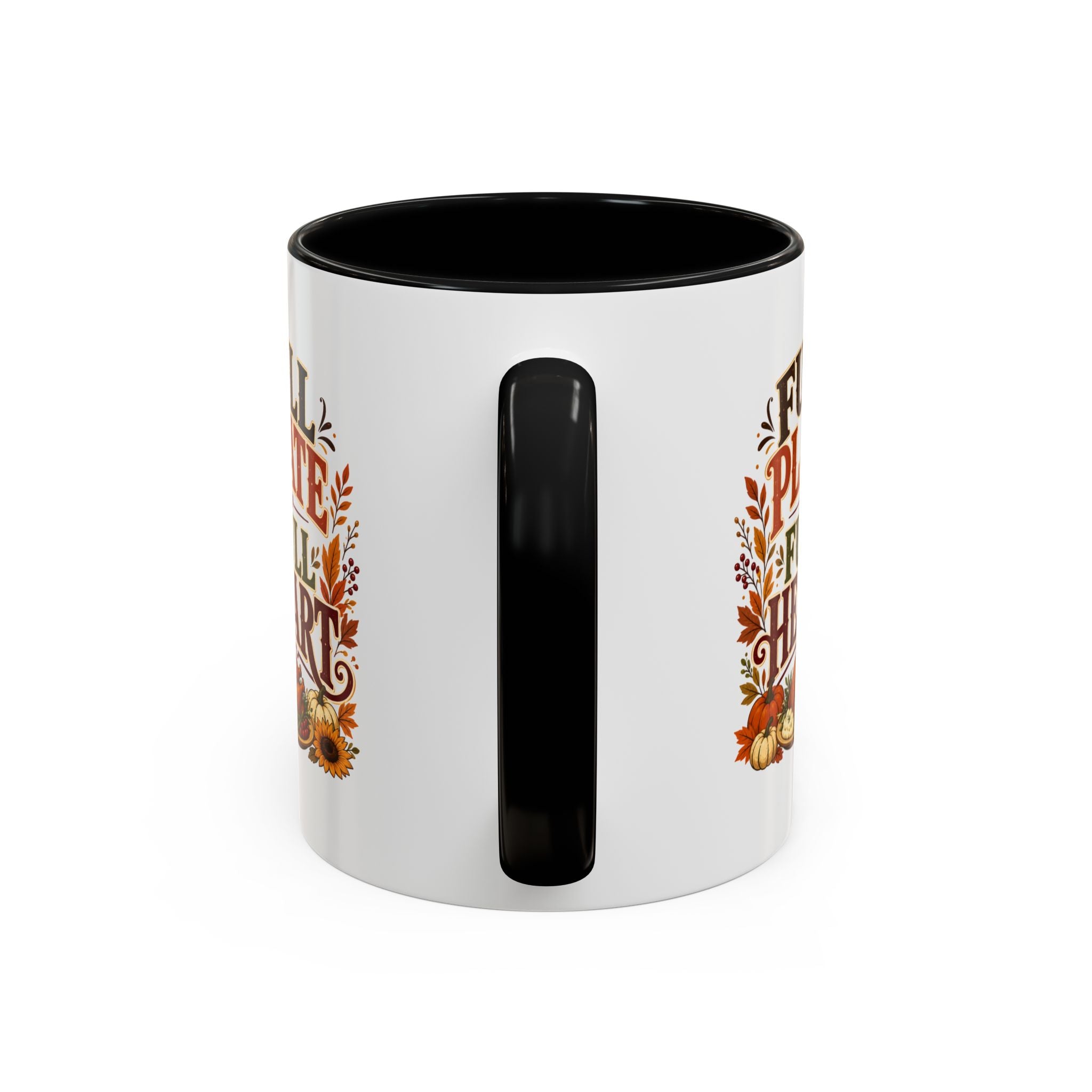 Thanksgiving Mug Full Plate Full Heart Accent Coffee Mug — Fall Thanksgiving Harvest Tea Cup